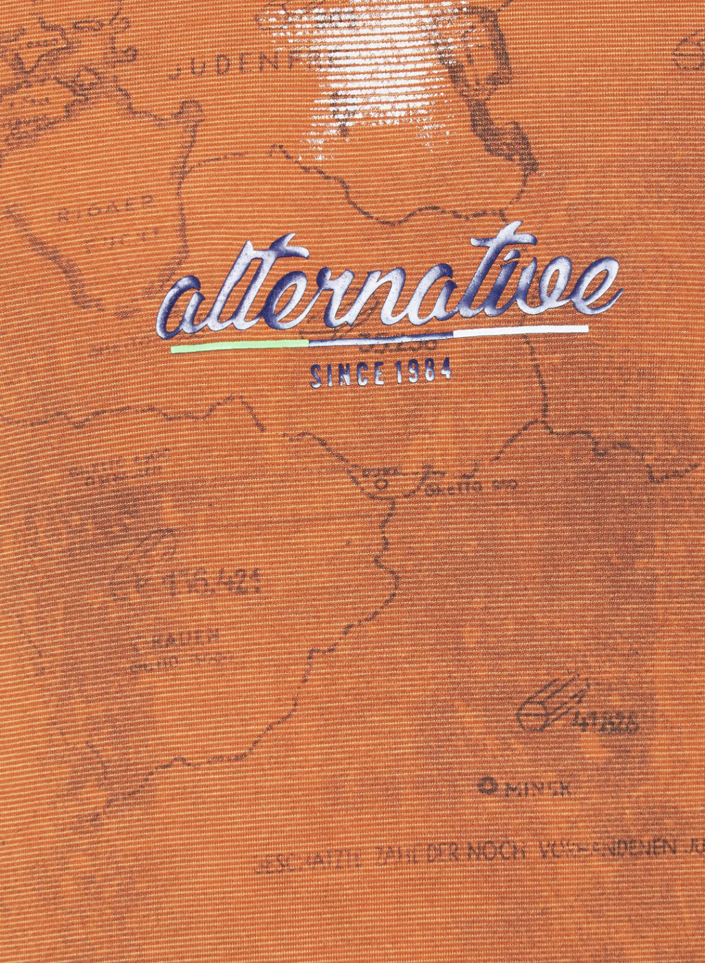 Mens Orange Printed T-Shirt