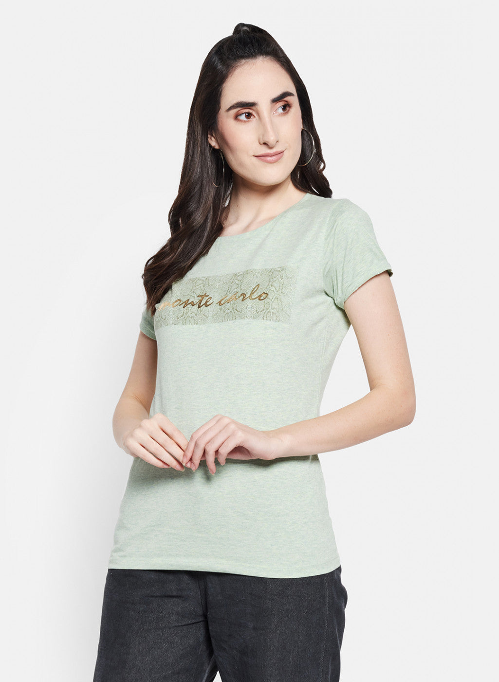 Women Green Printed Top