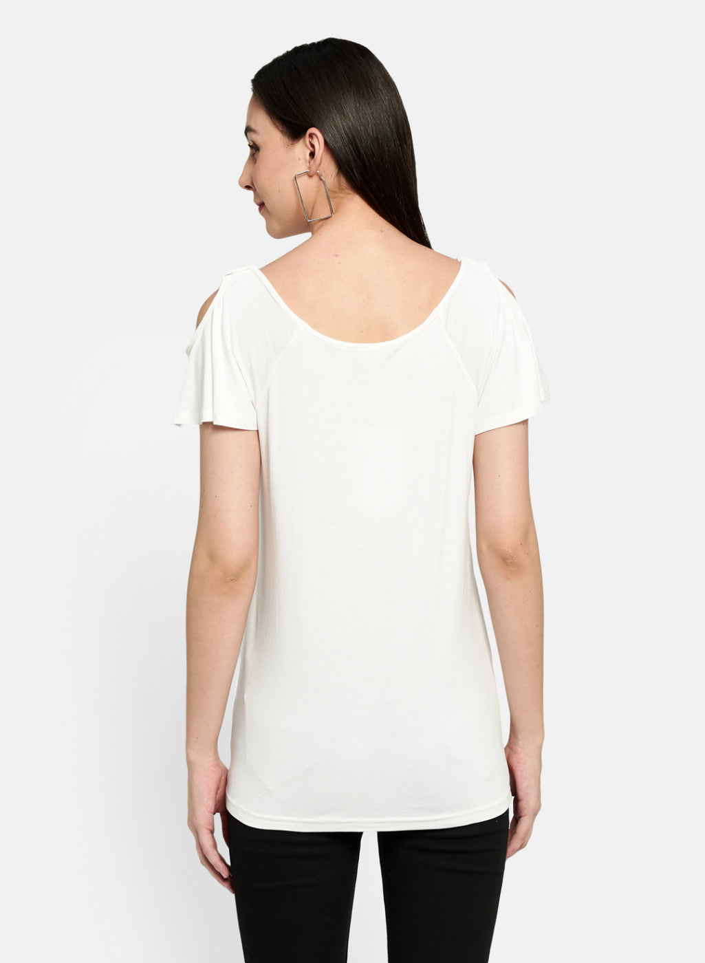 Womens Off White Plain Top