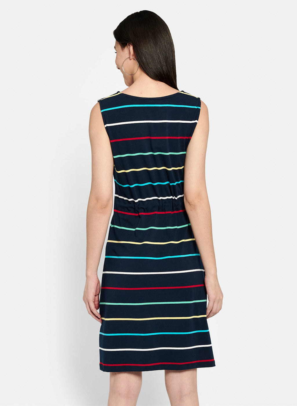 Womens Navy Blue Stripe Dress