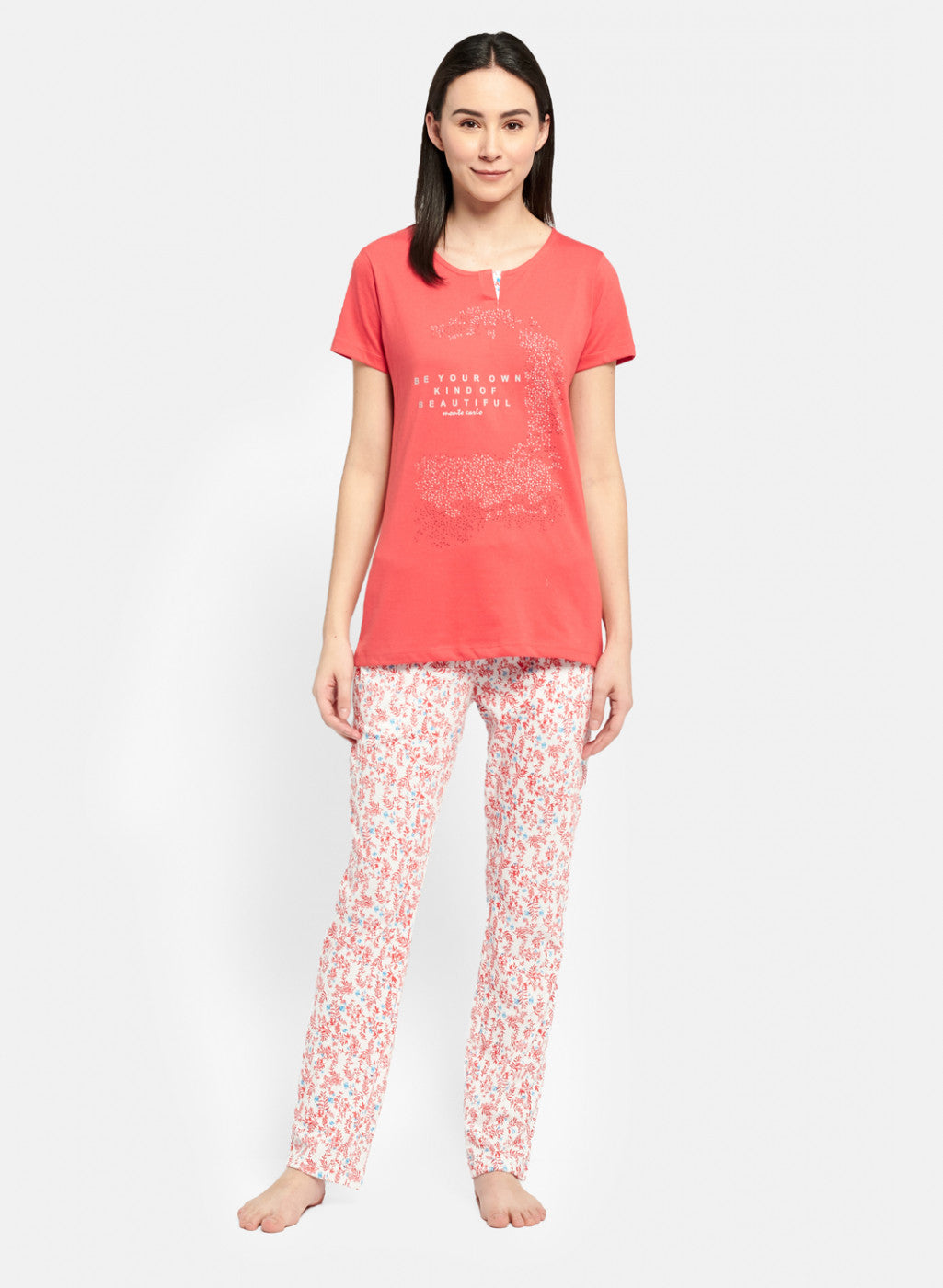 Womens Pink Regular Fit Lower Set