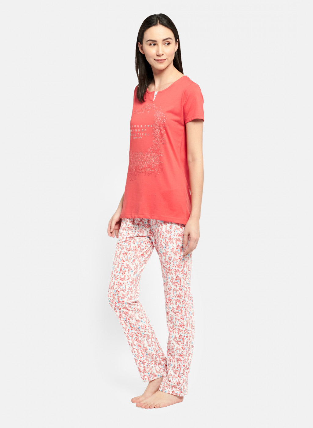 Womens Pink Regular Fit Lower Set