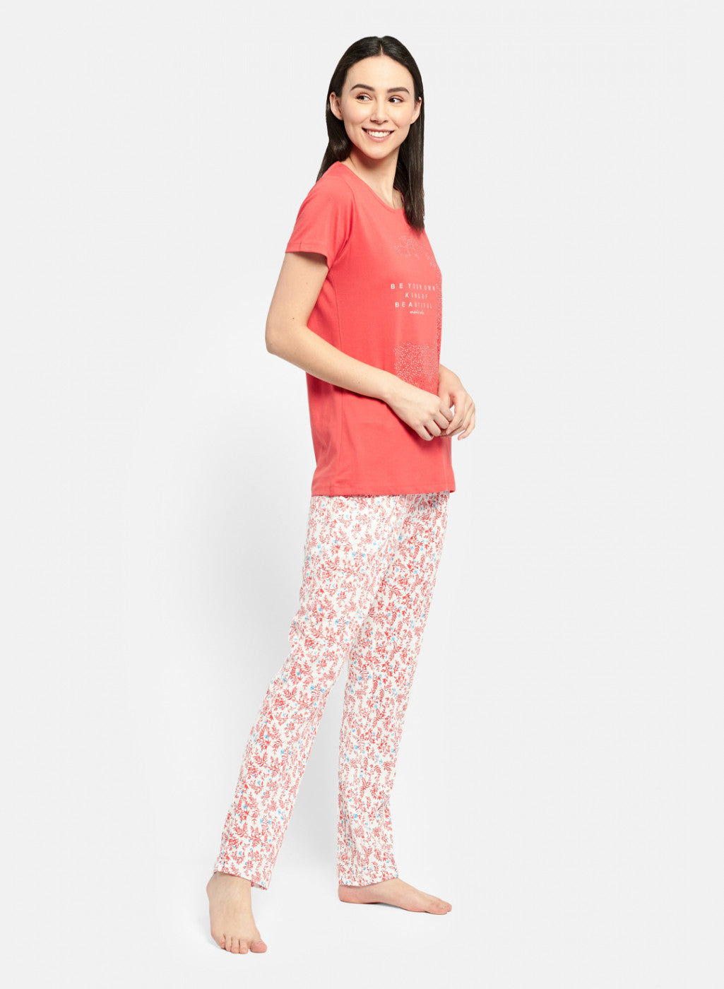 Womens Pink Regular Fit Lower Set