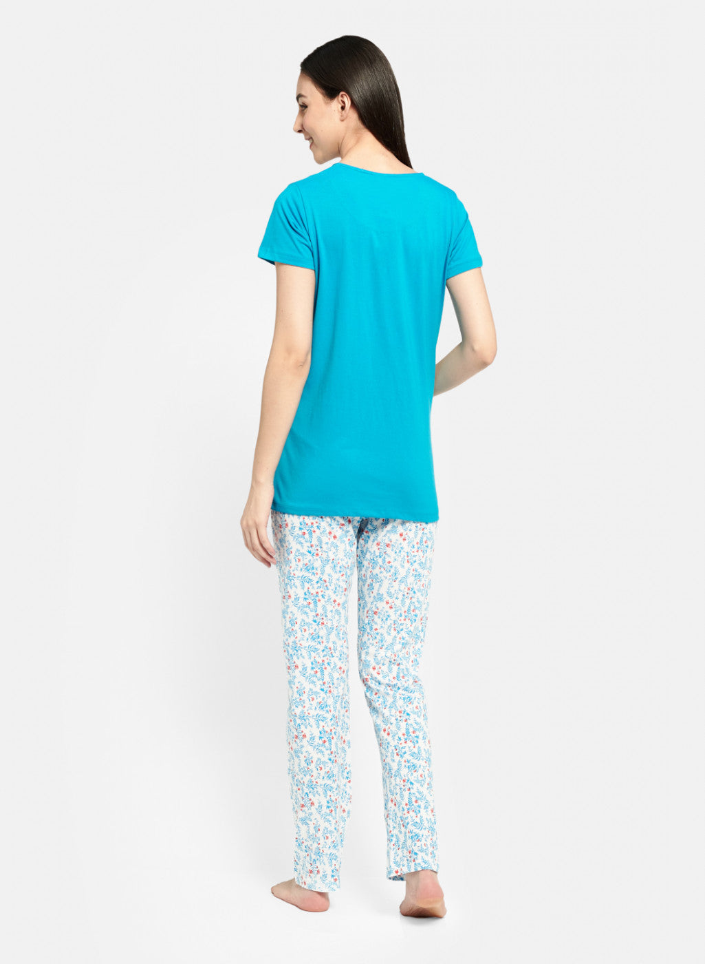 Womens Blue Regular Fit Lower Set