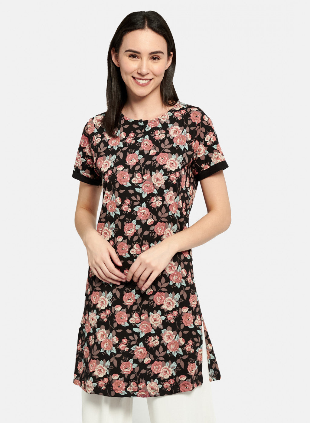 Womens Black Printed Top