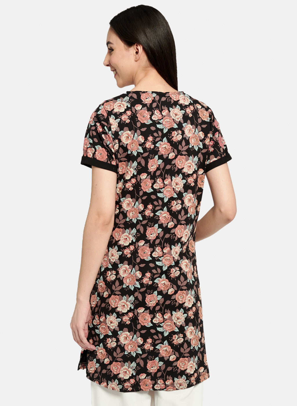 Womens Black Printed Top