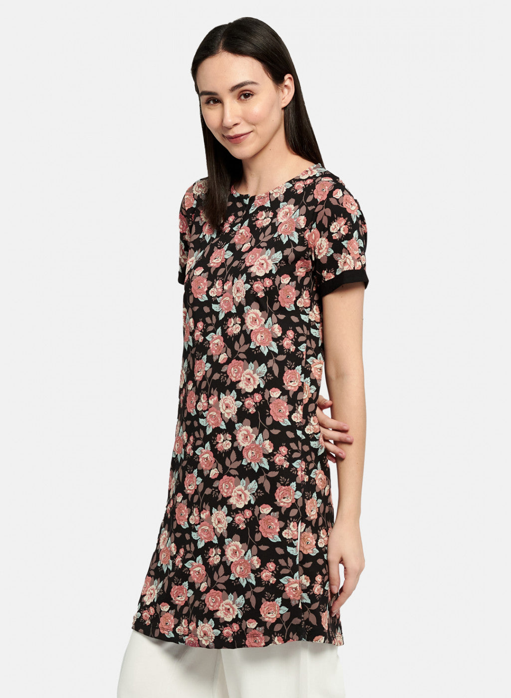 Womens Black Printed Top