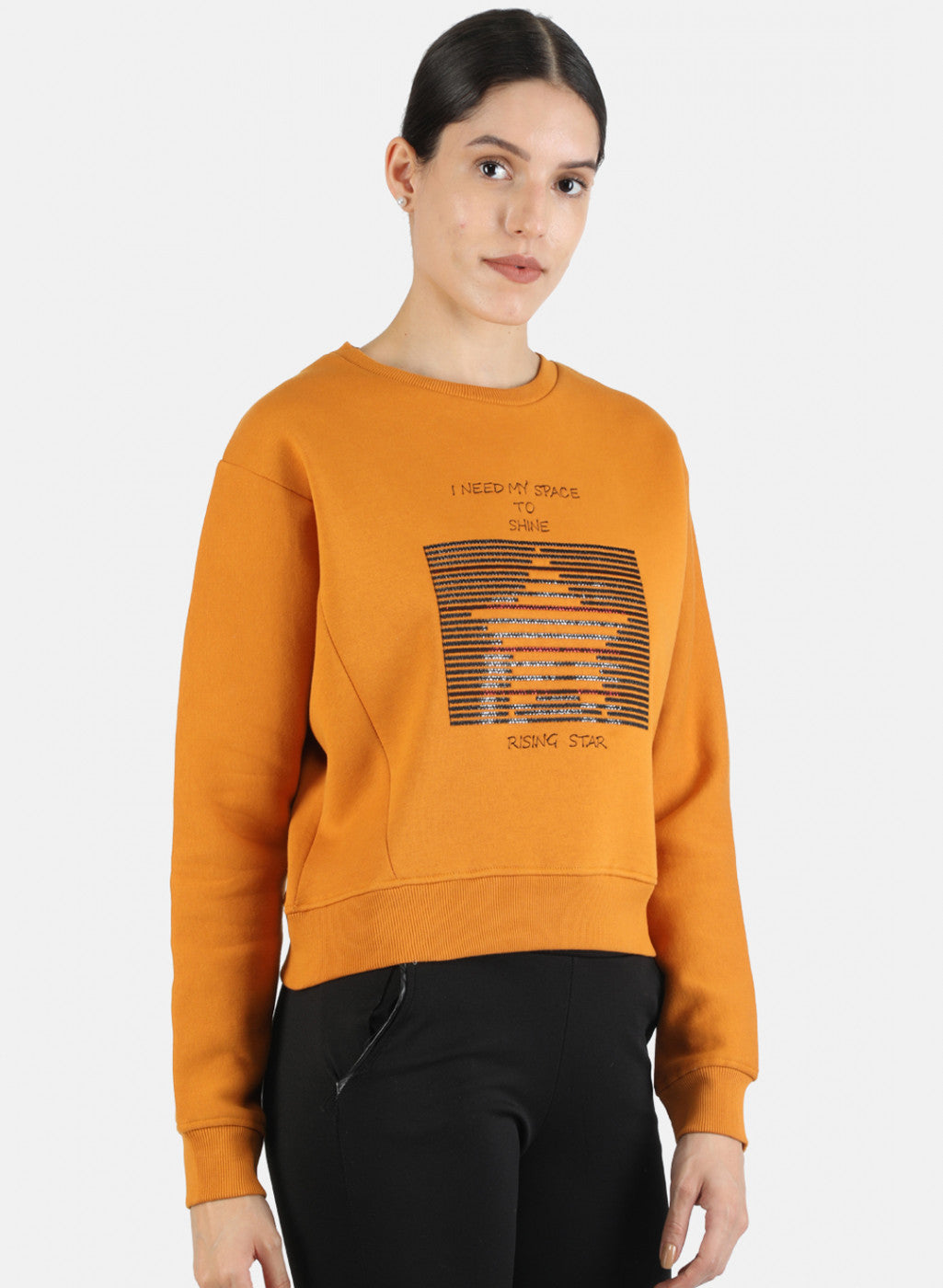 Women Brown Embroidered Sweatshirt