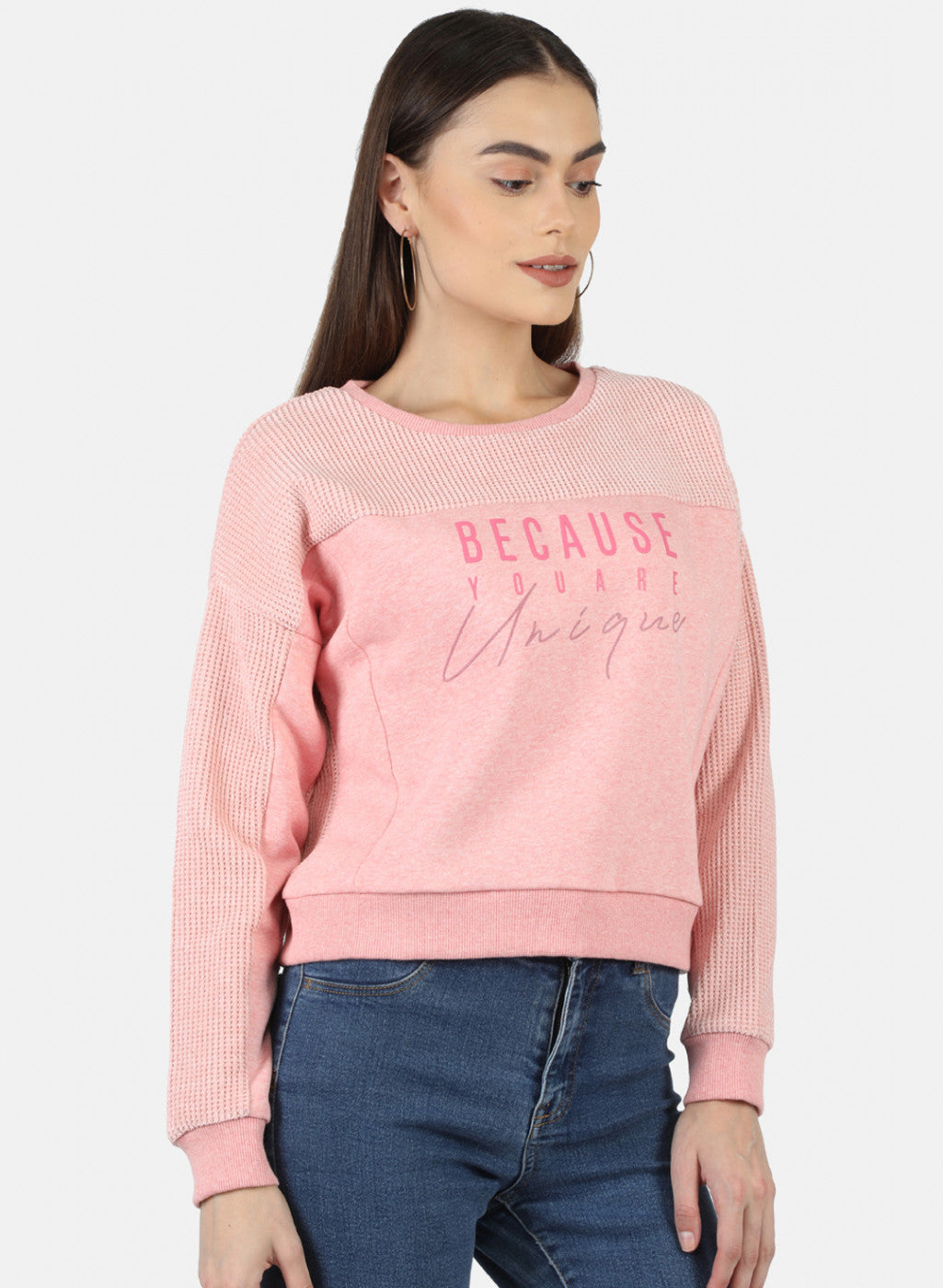 Women Pink Embroidered Sweatshirt