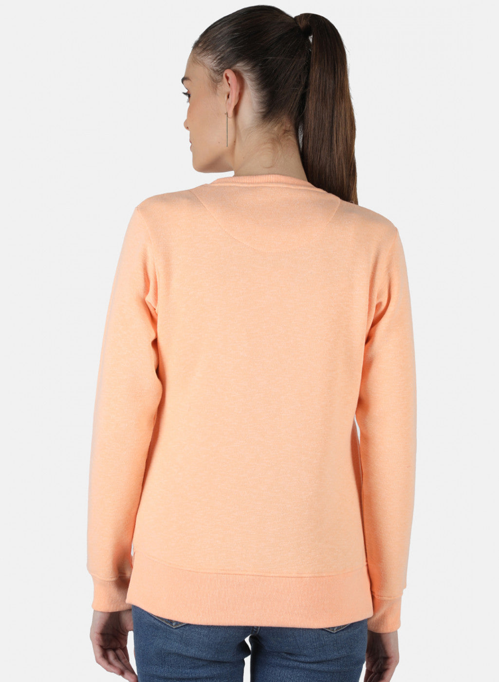 Women Peach Embroidered Sweatshirt