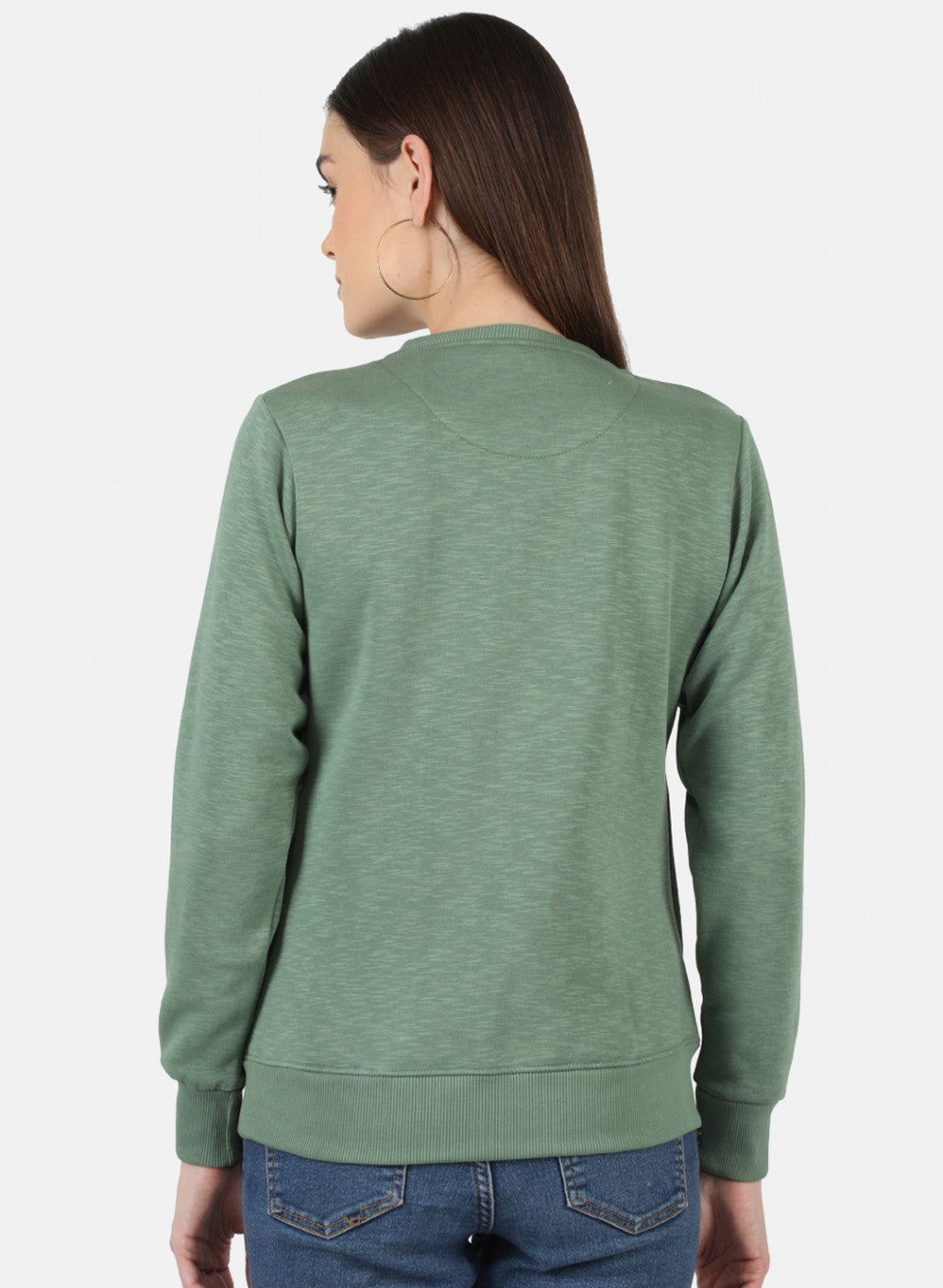 Women Green Printed Sweatshirt
