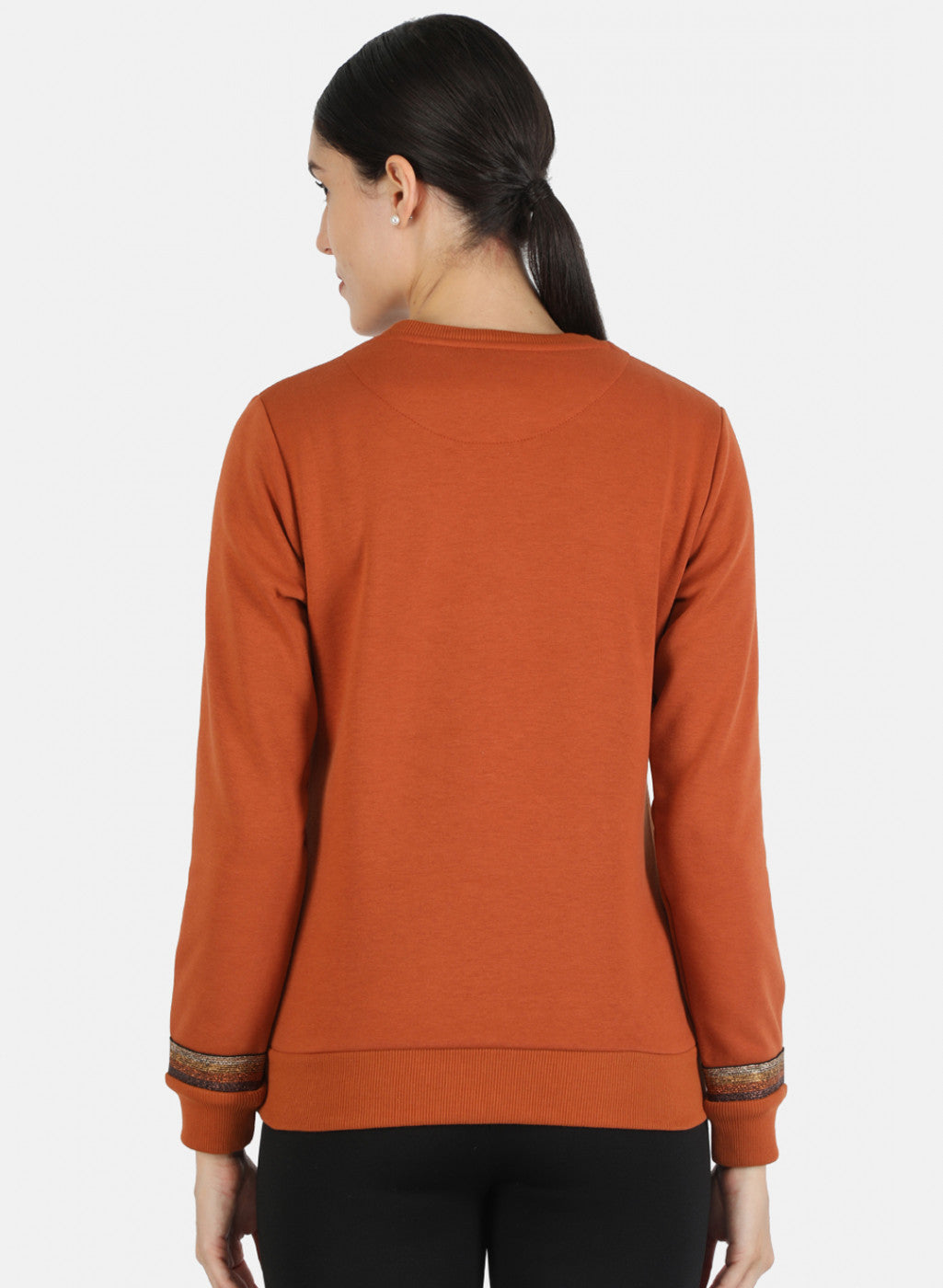 Women Brown Solid Sweatshirt