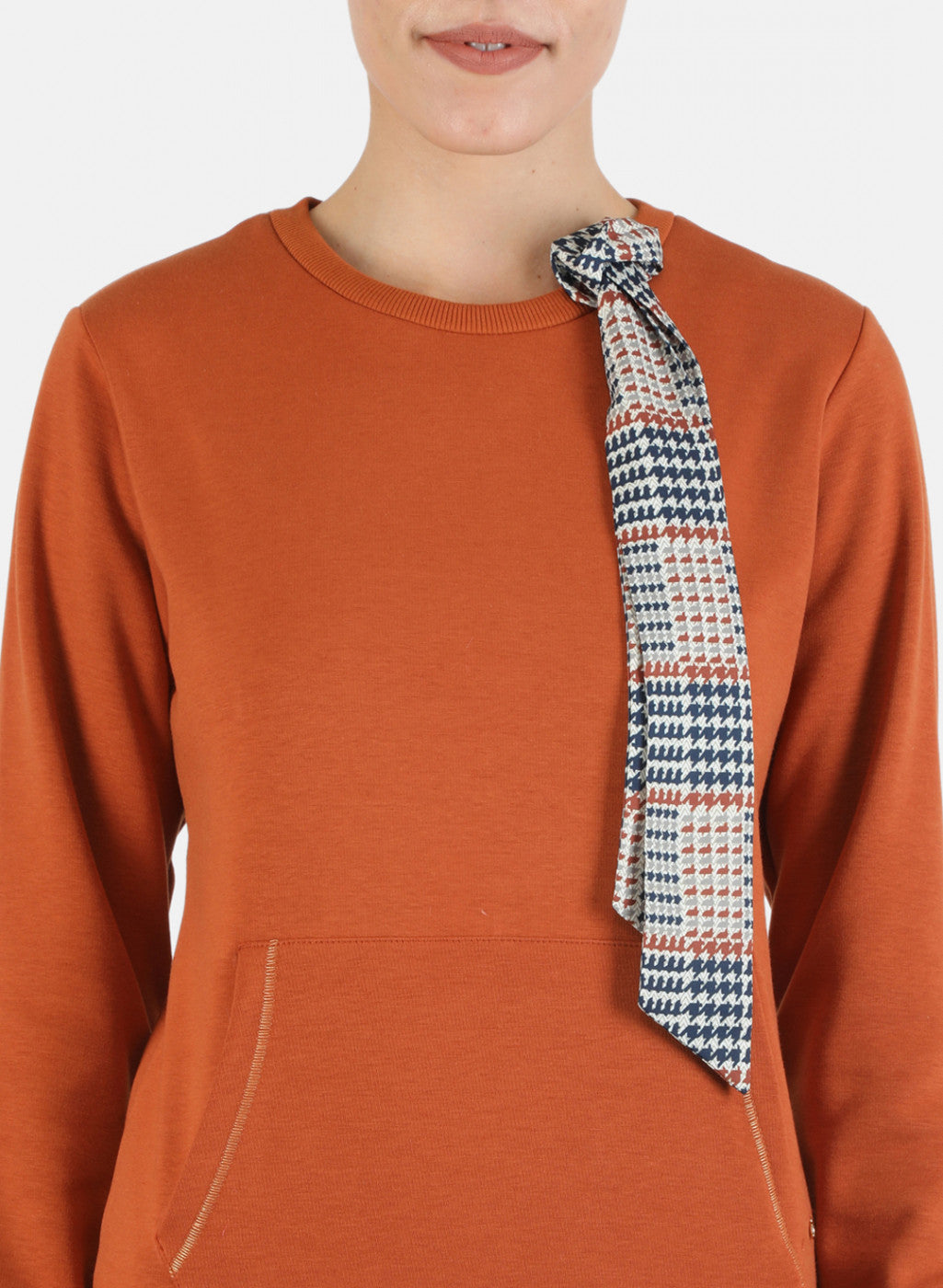 Women Brown Solid Sweatshirt