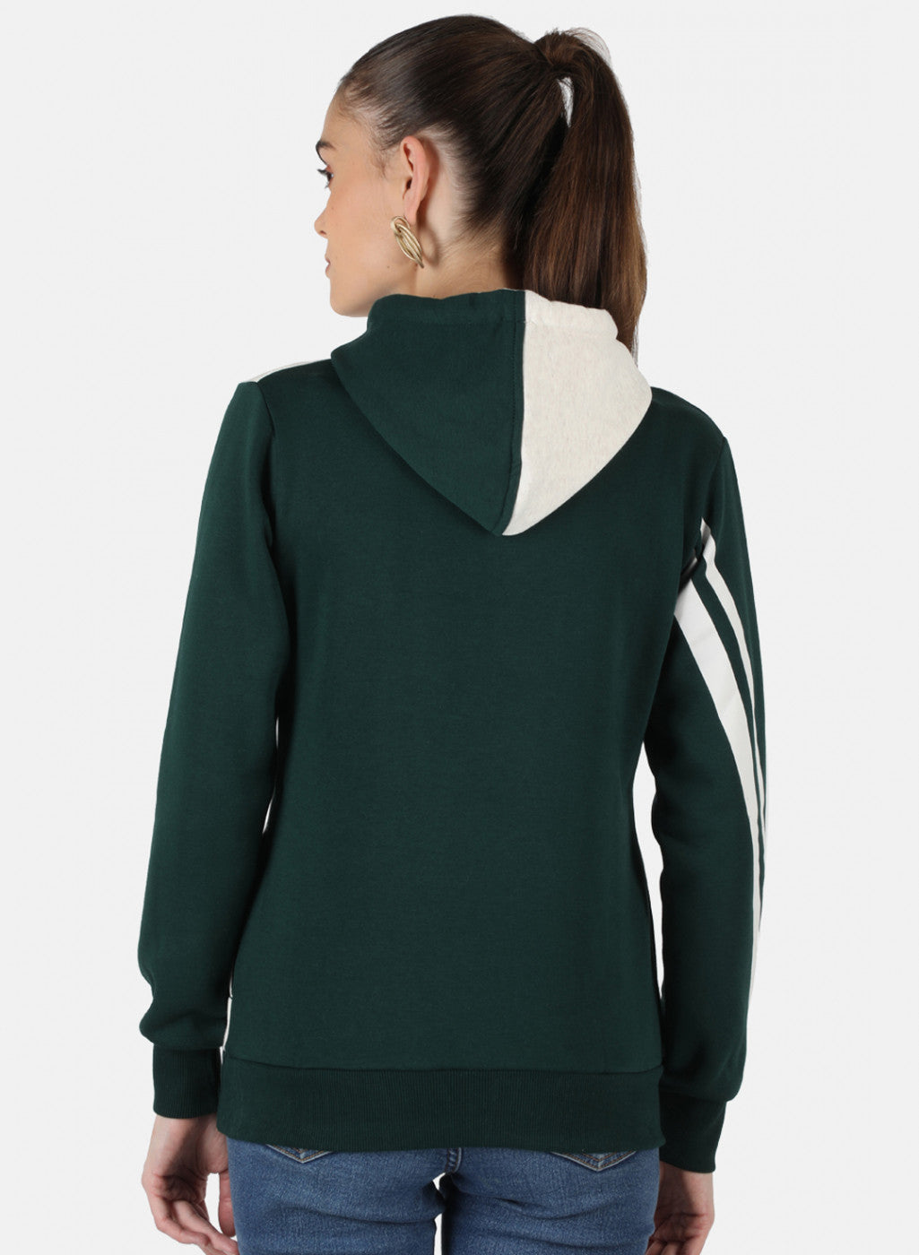 Women Green Printed Sweatshirt