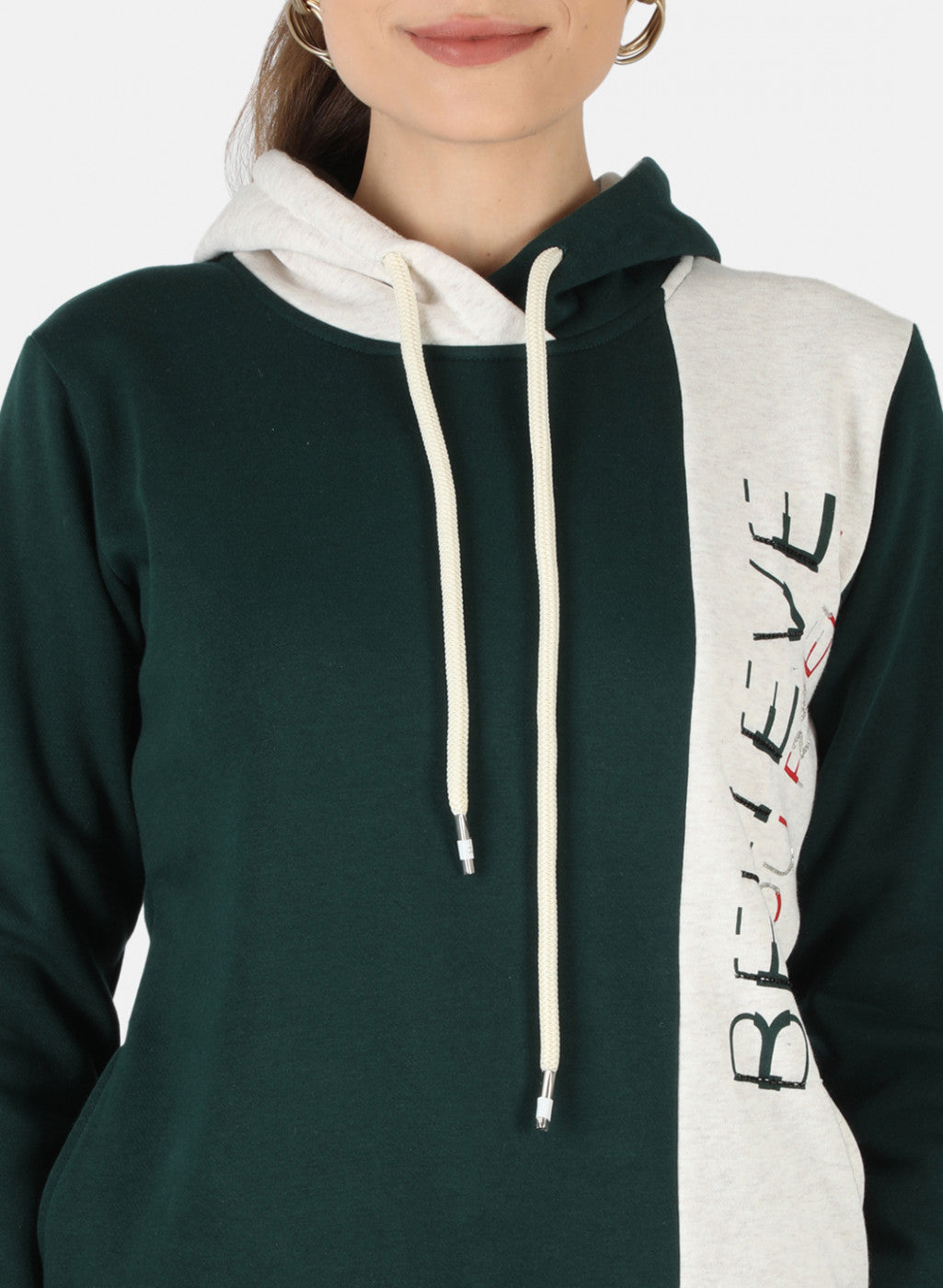 Women Green Printed Sweatshirt