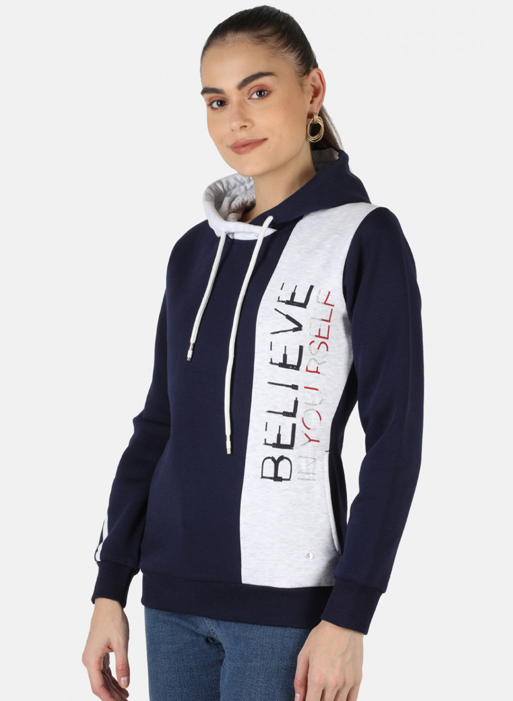 Women Blue Printed Sweatshirt