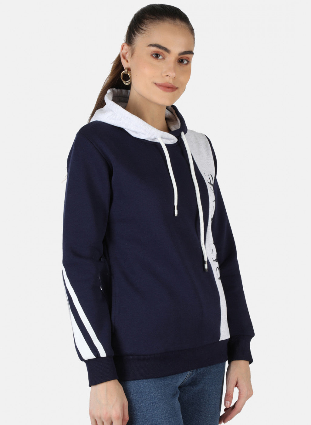 Women Blue Printed Sweatshirt