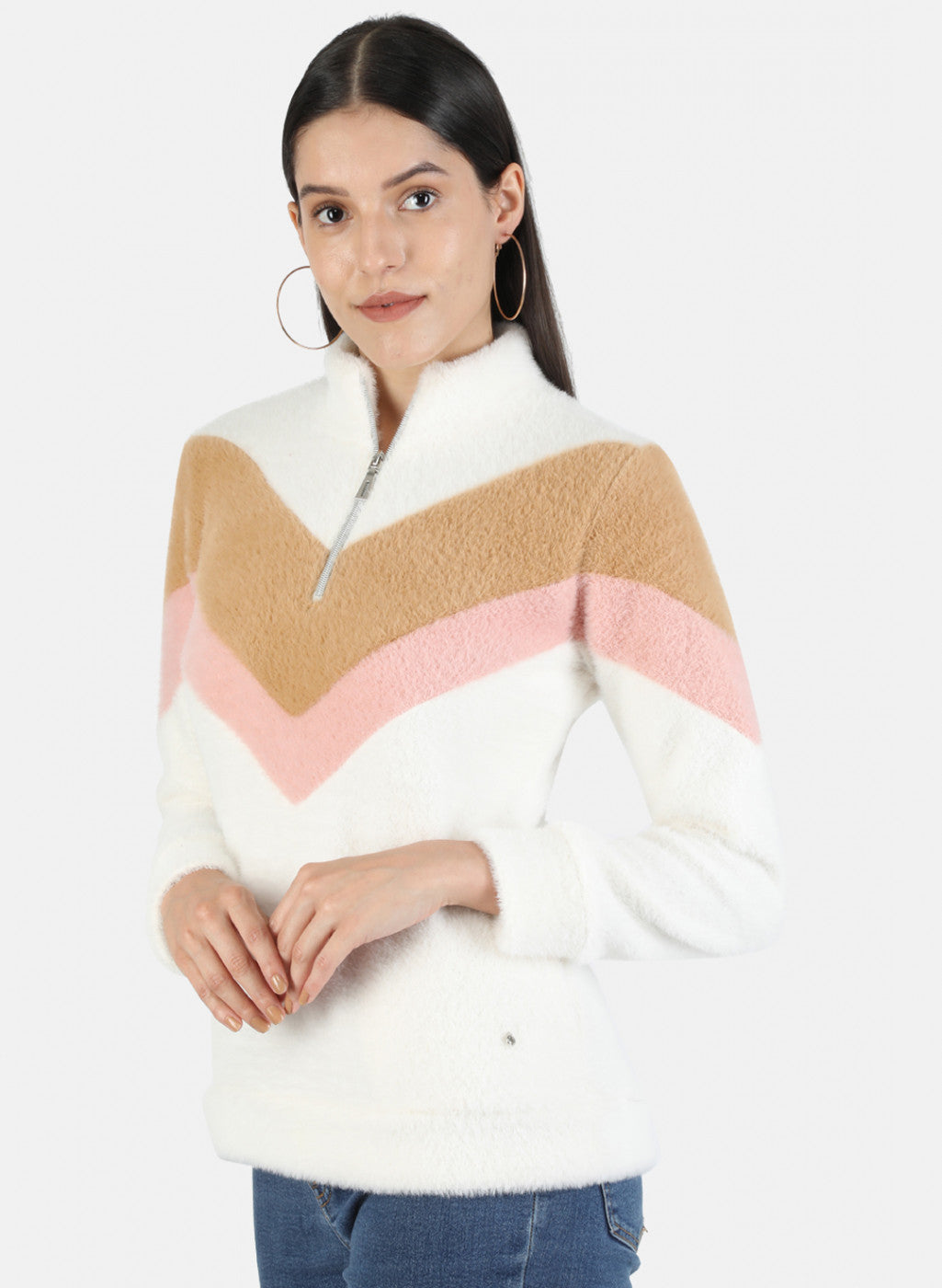 Women Multi Color Solid Sweatshirt