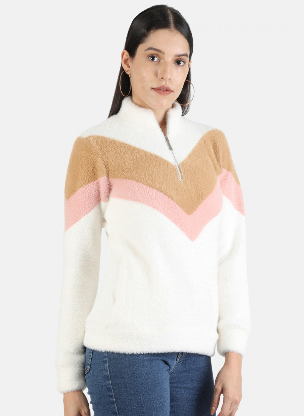 Women Multi Color Solid Sweatshirt