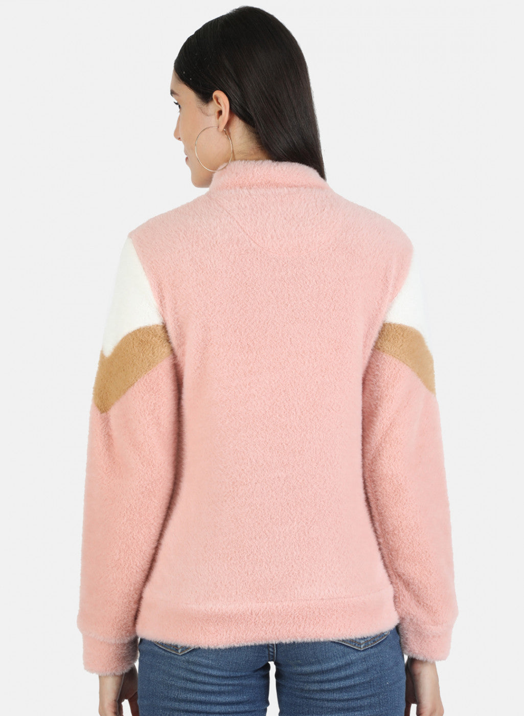Women Pink Solid Sweatshirt