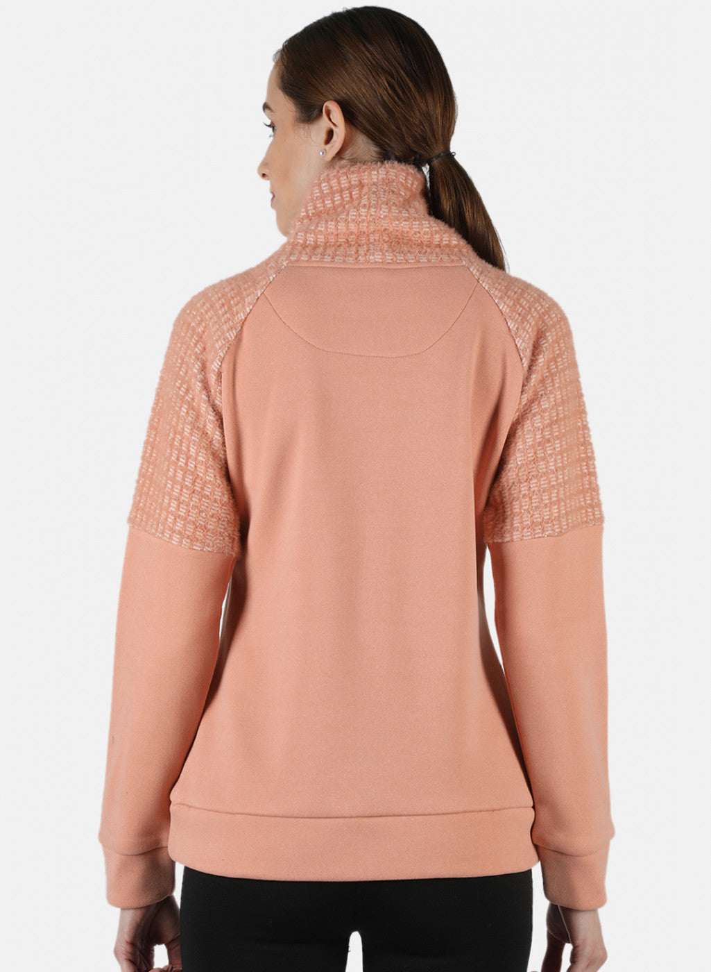 Women Beige Solid Sweatshirt