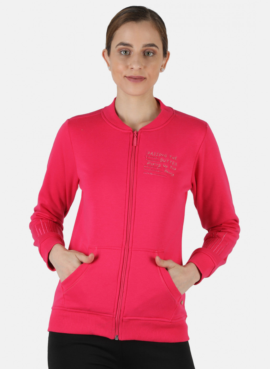 Women Pink Embroidered Sweatshirt