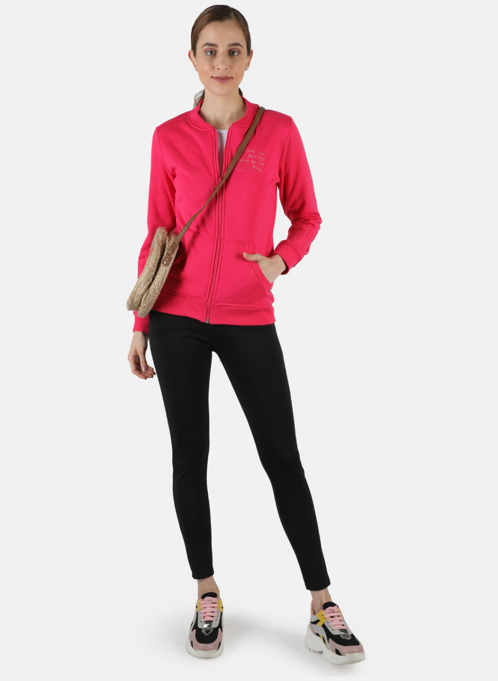 Women Pink Embroidered Sweatshirt