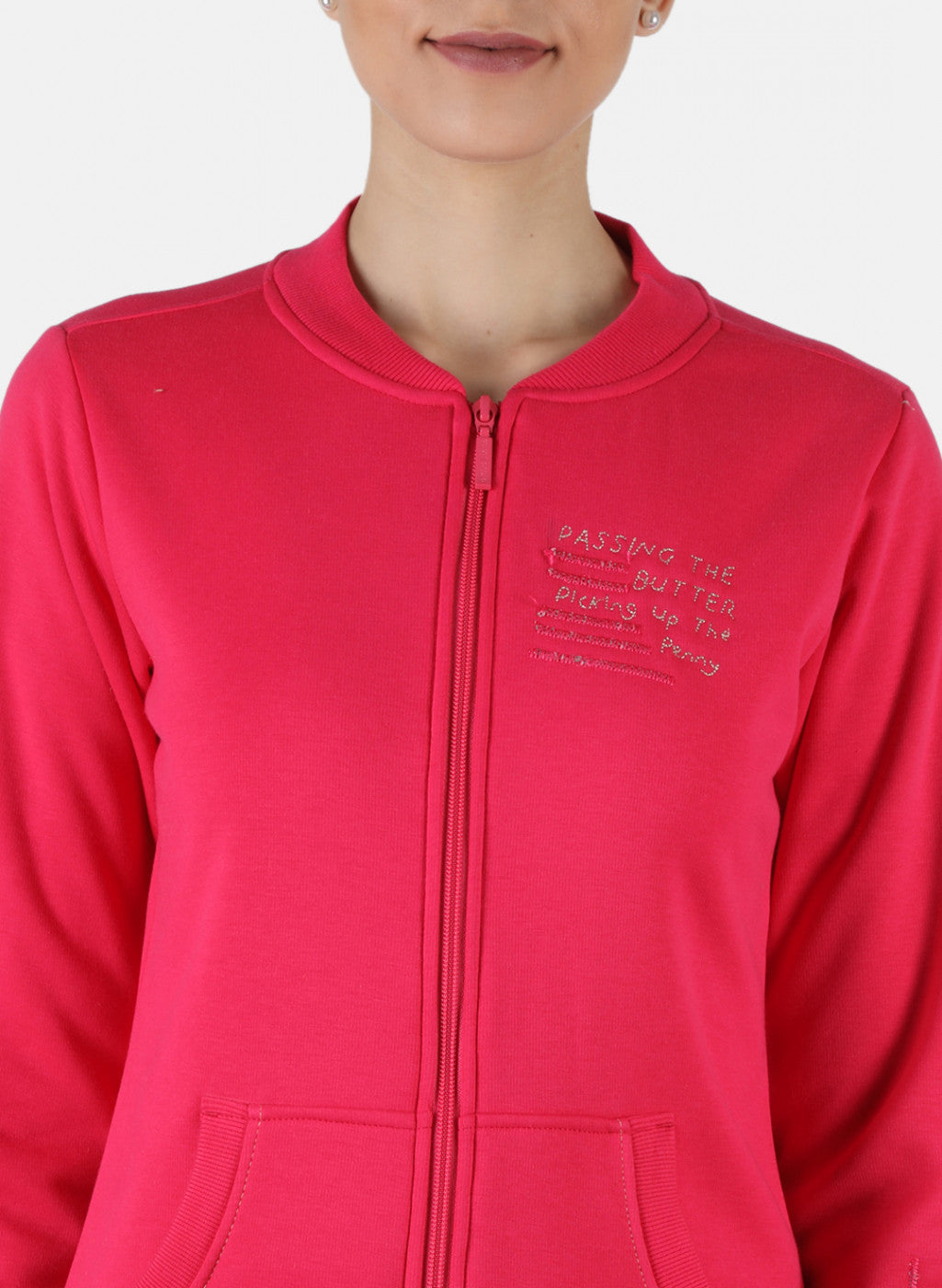 Women Pink Embroidered Sweatshirt
