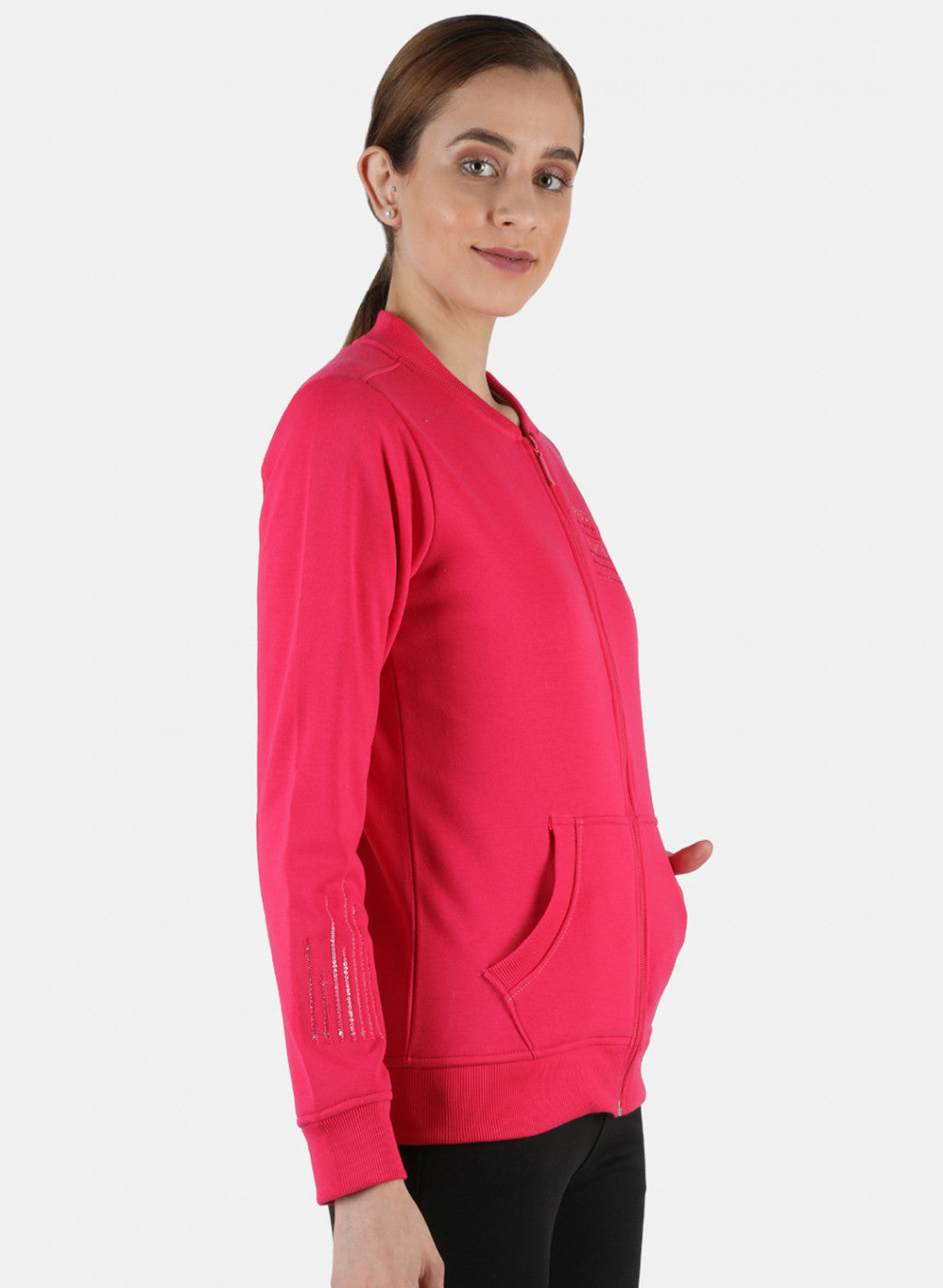 Women Pink Embroidered Sweatshirt