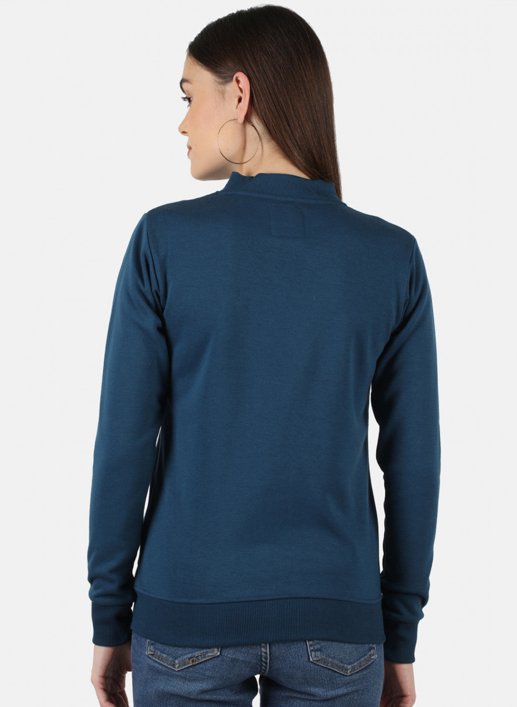 Women Blue Printed Sweatshirt