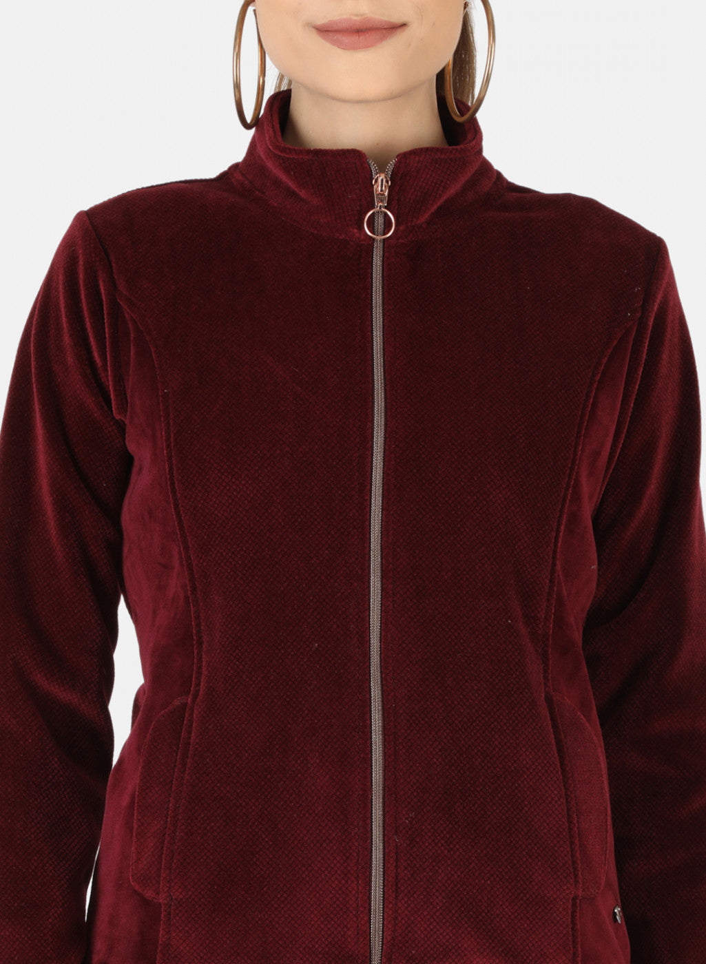 Women Purple Check Sweatshirt