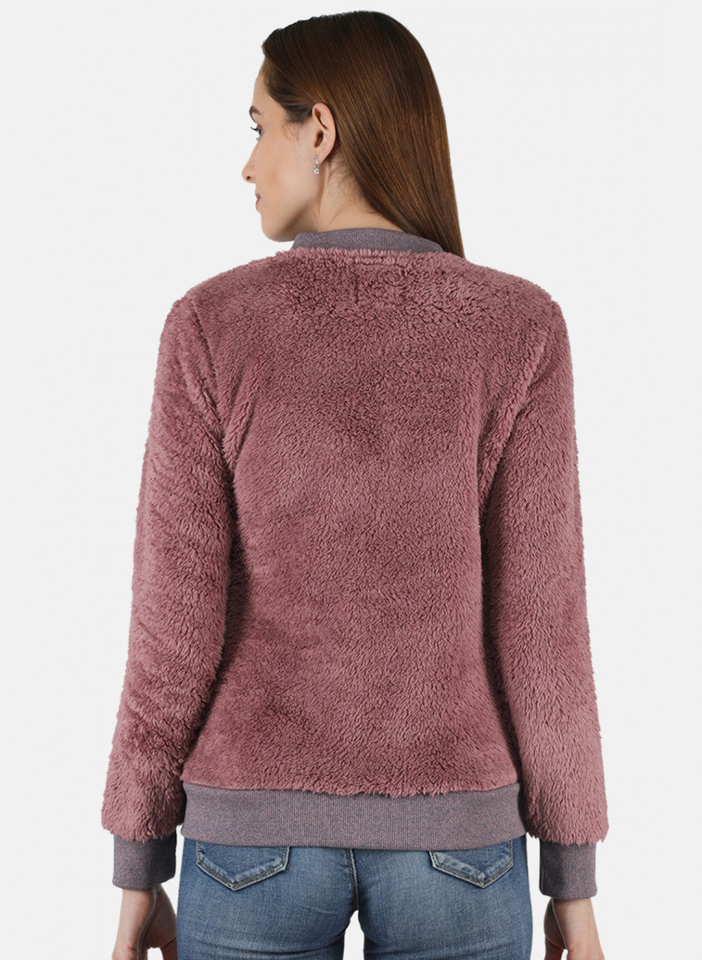 Women Pink Solid Sweatshirt