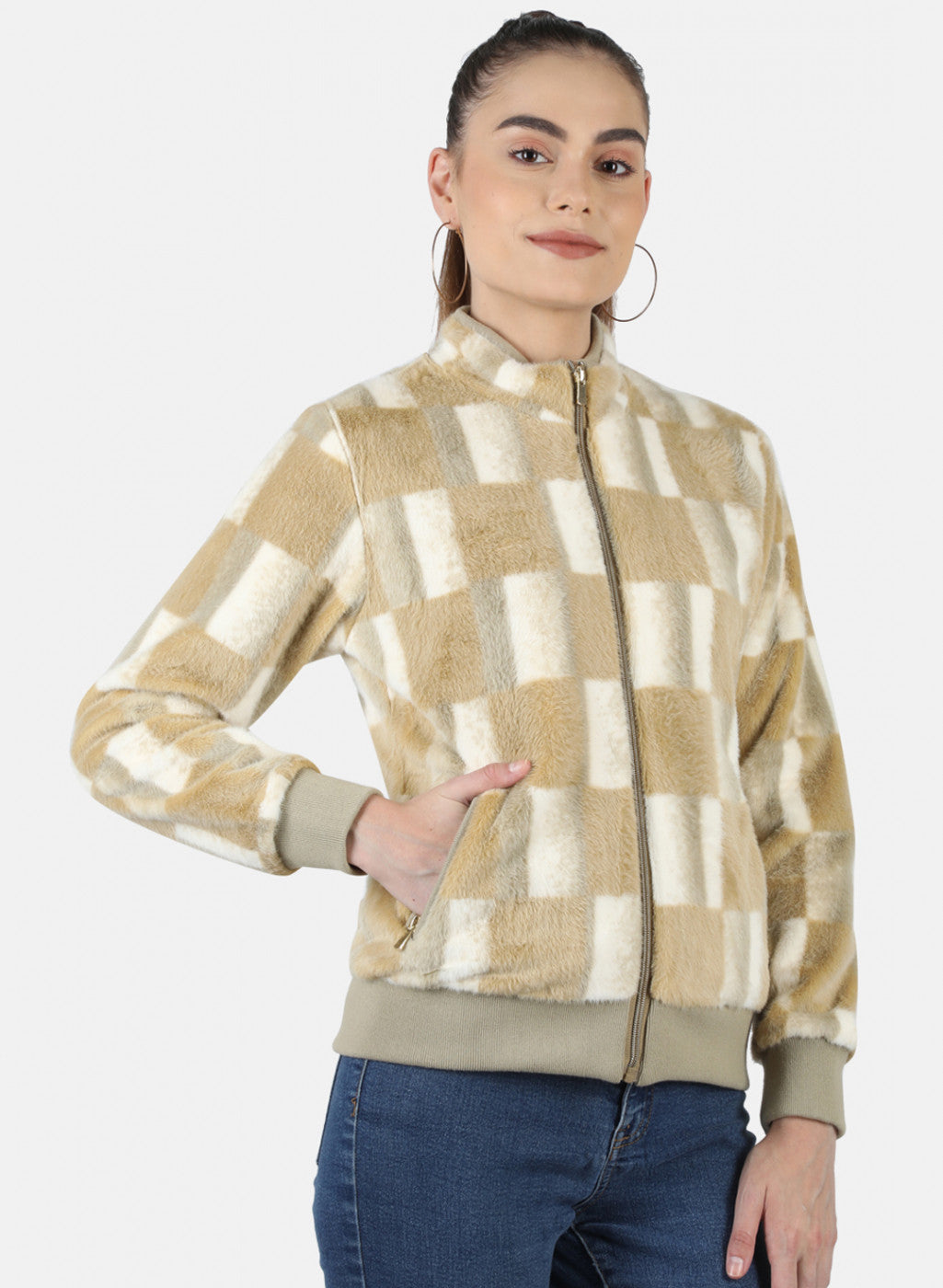 Women Green Solid Sweatshirt