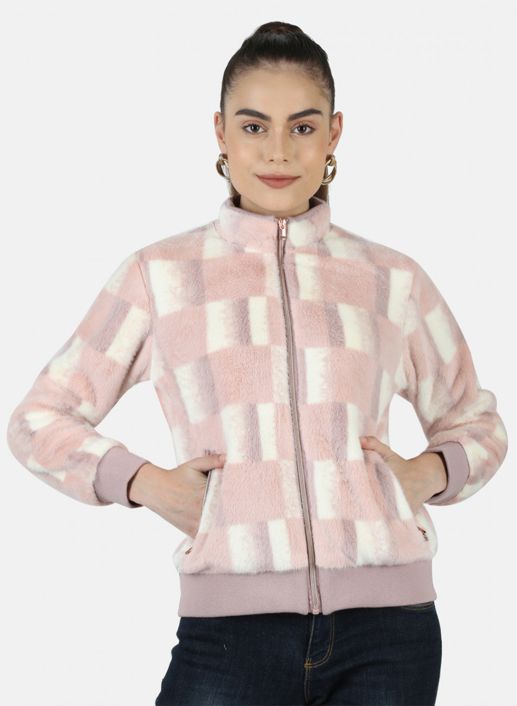 Women Pink Solid Sweatshirt