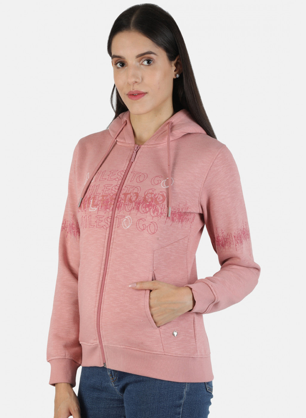 Women Pink Printed Sweatshirt