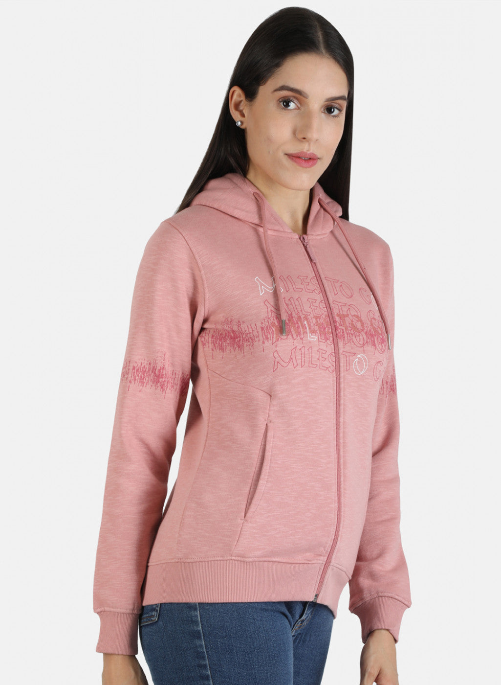 Women Pink Printed Sweatshirt