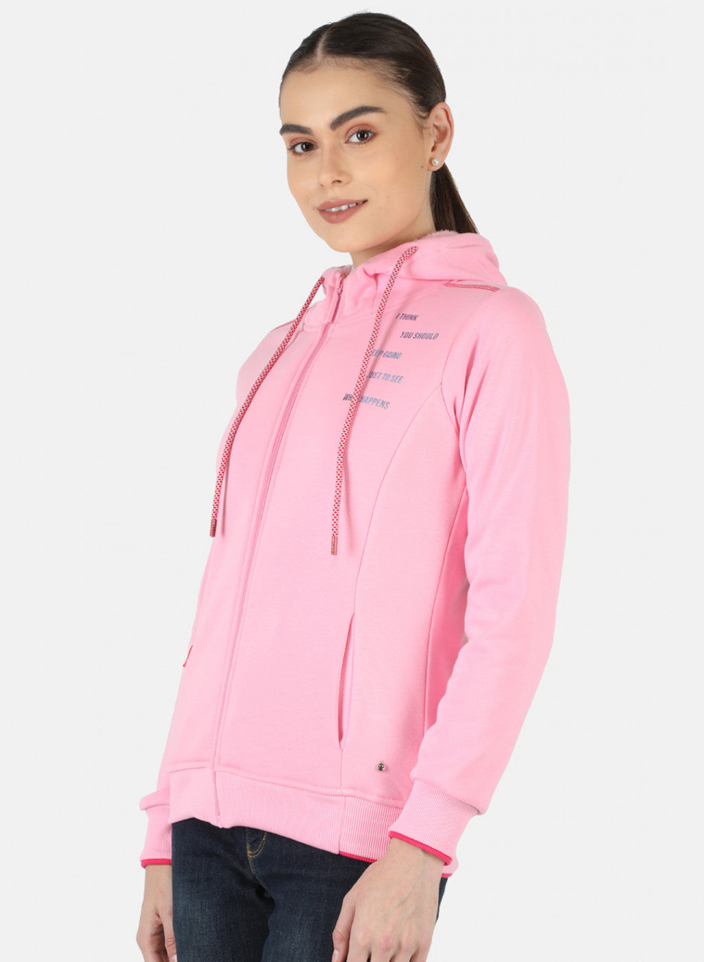Women Pink Printed Sweatshirt