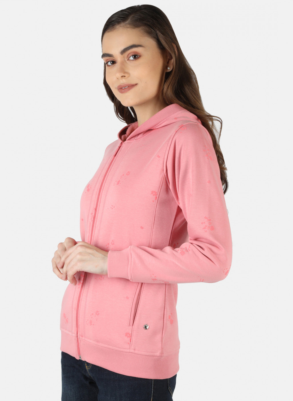 Women Pink Printed Sweatshirt