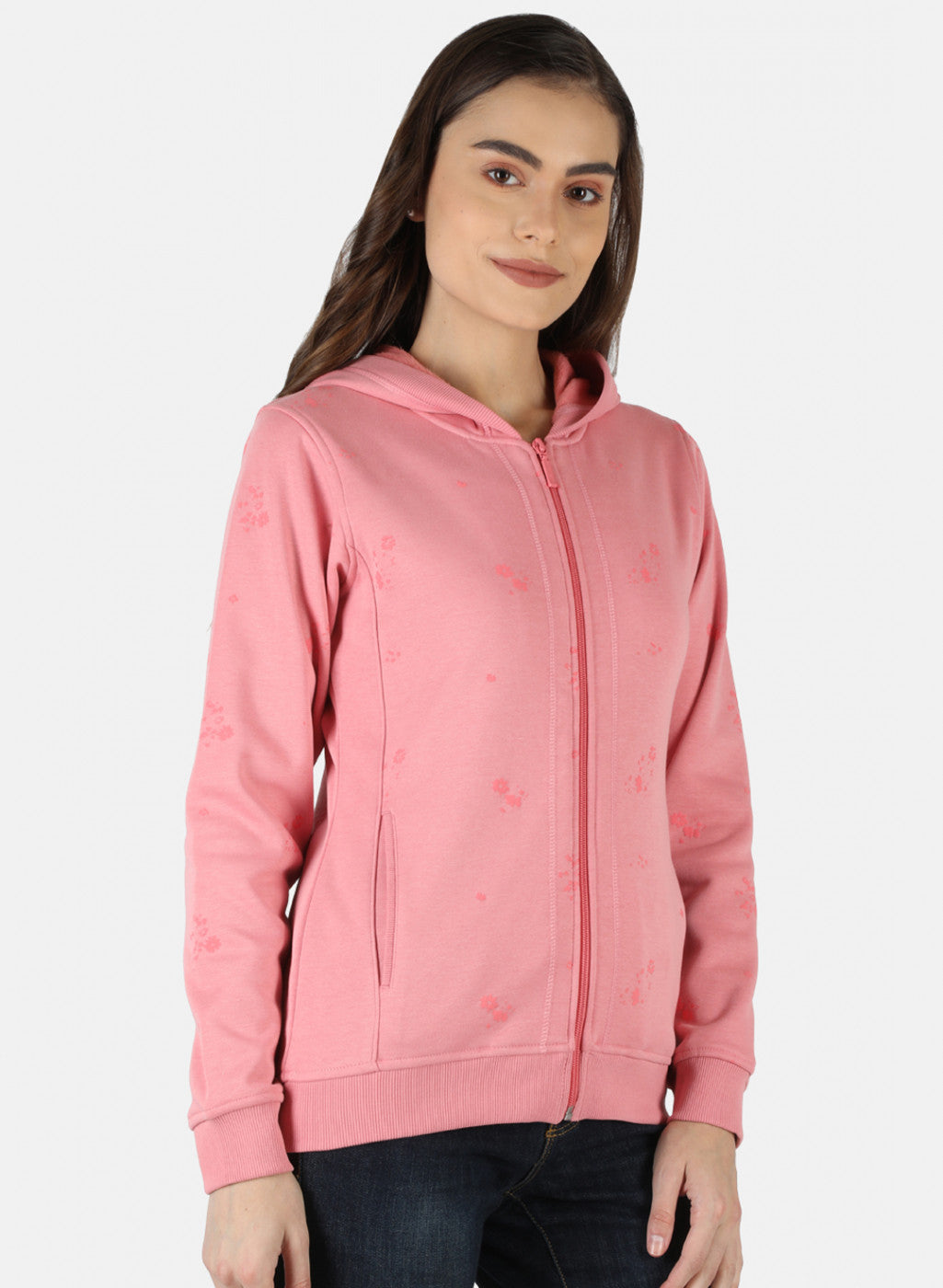 Women Pink Printed Sweatshirt