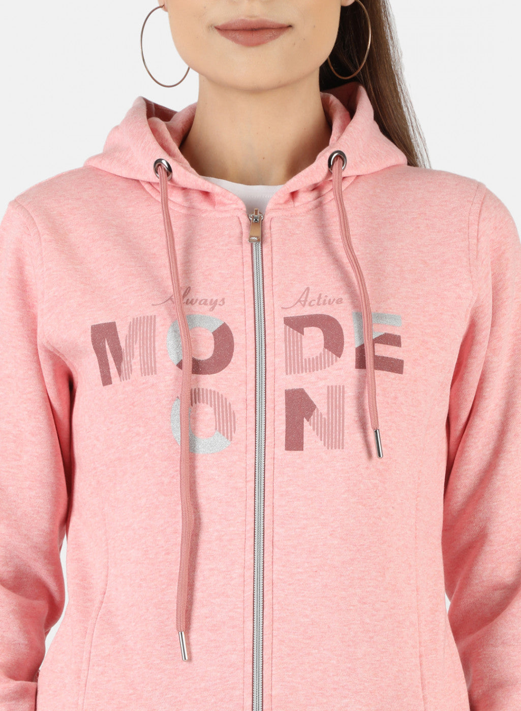Women Pink Printed Sweatshirt