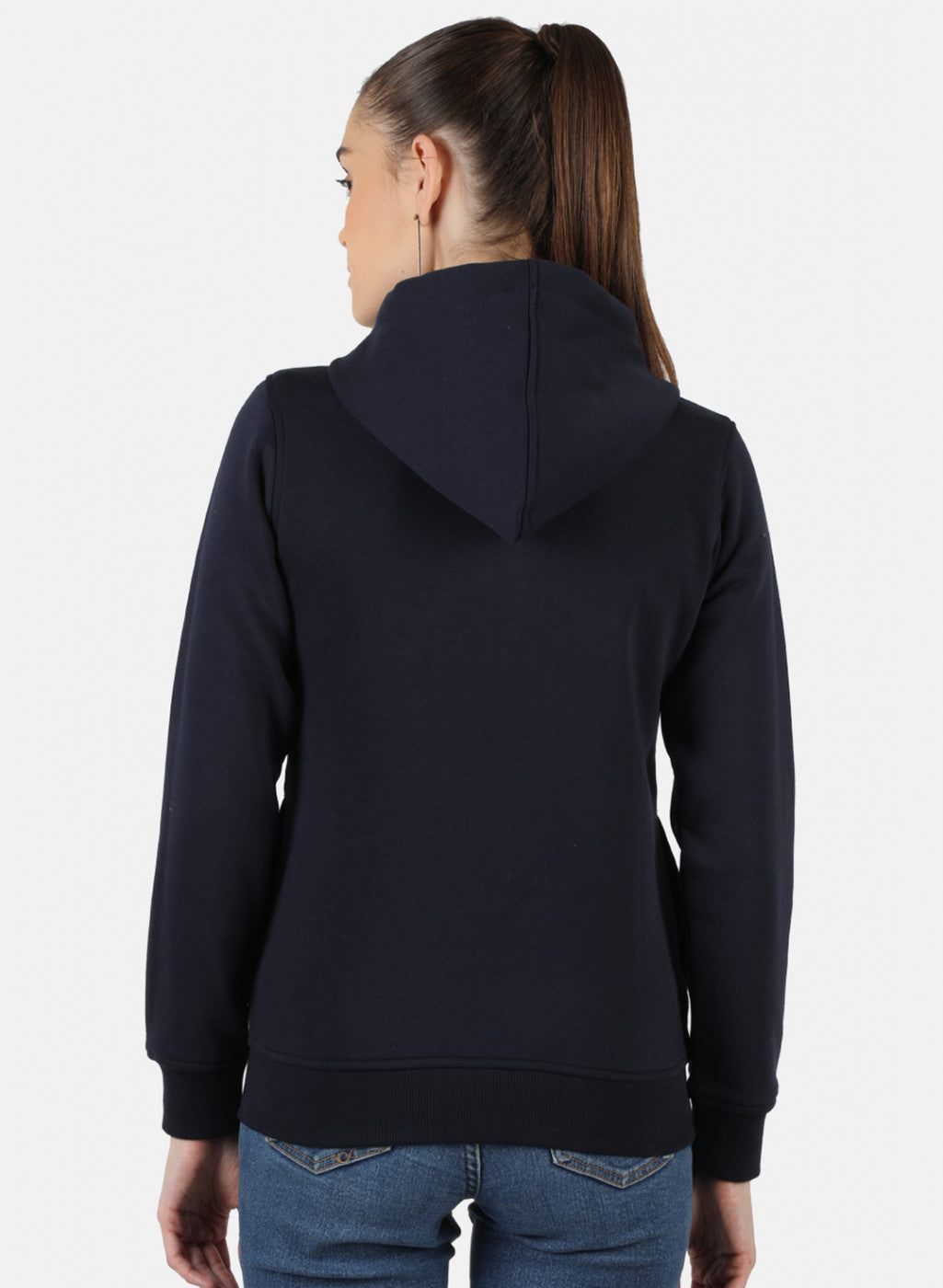 Women Navy Blue Printed Sweatshirt