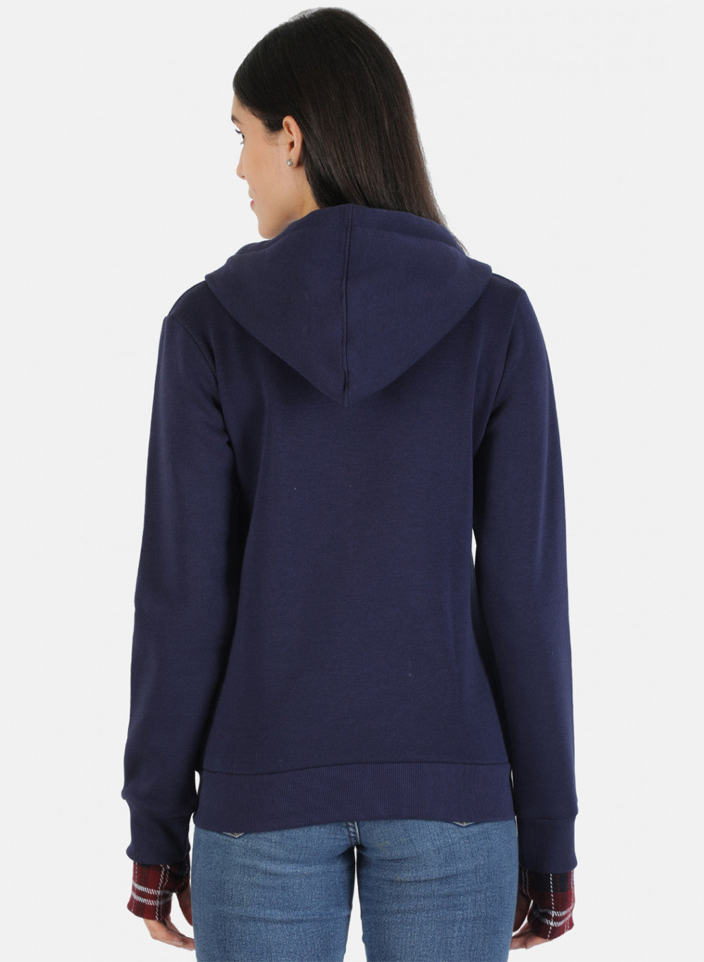 Women Blue Solid Sweatshirt