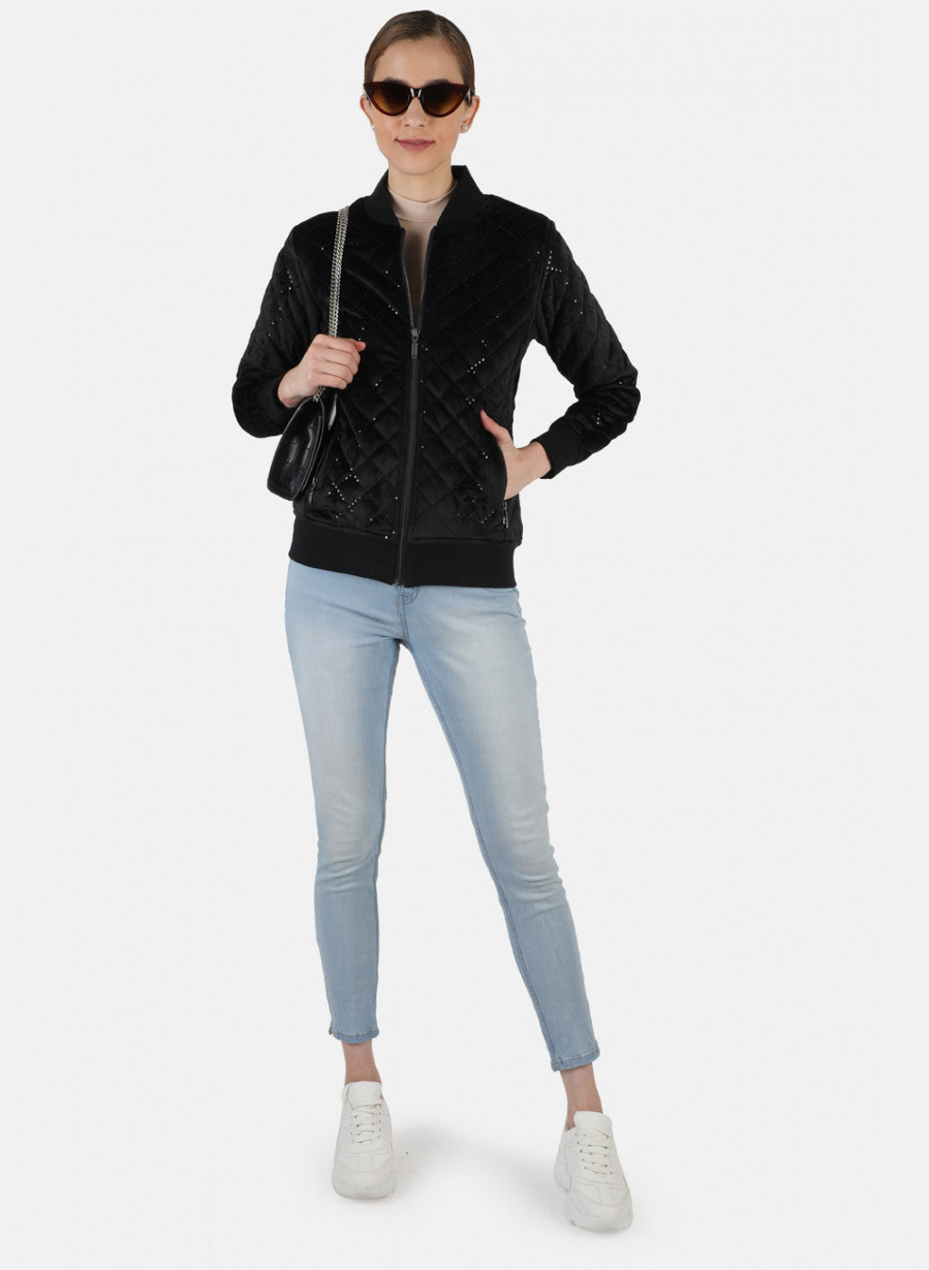 Women Black Check Jacket