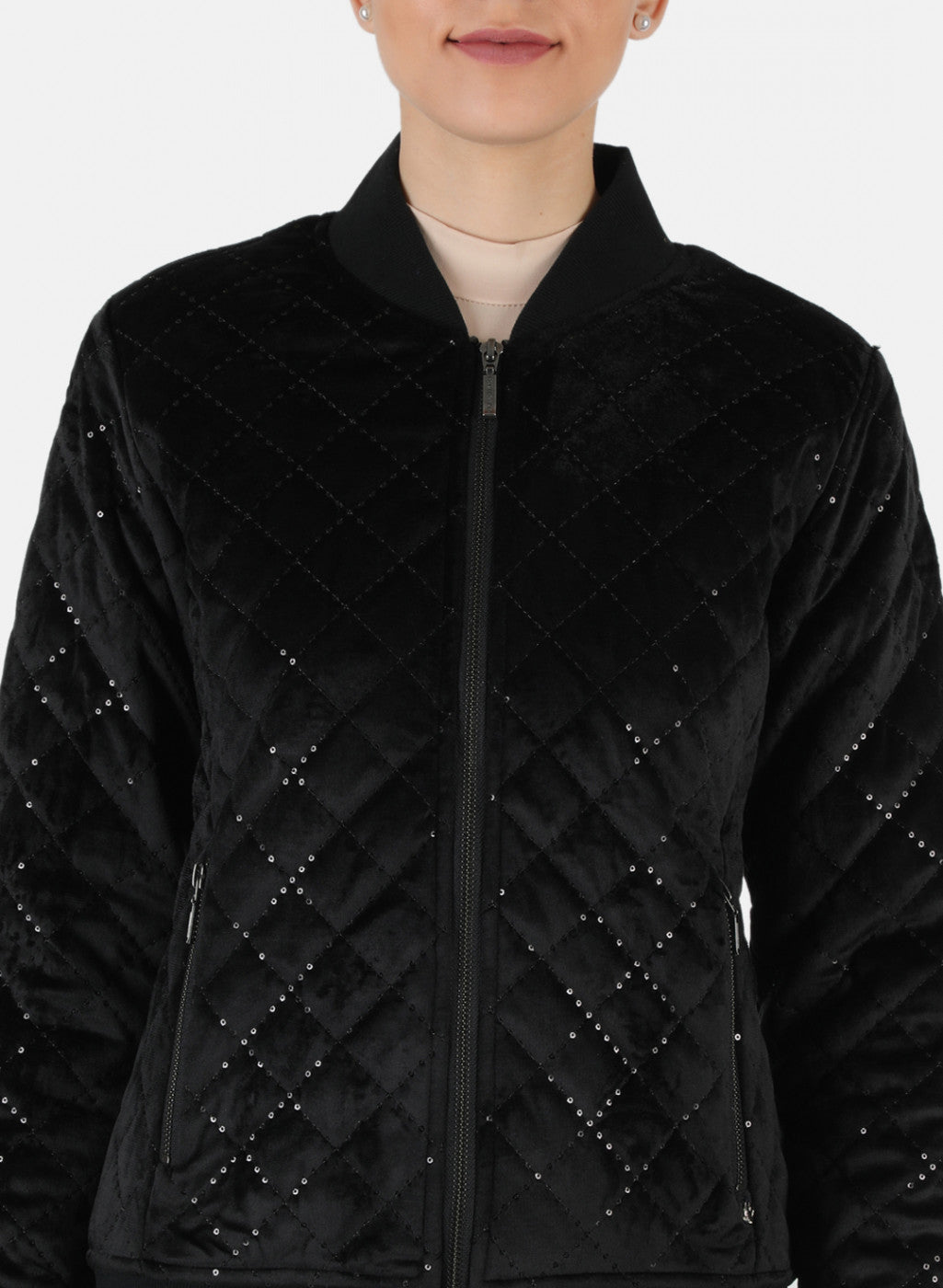 Women Black Check Jacket