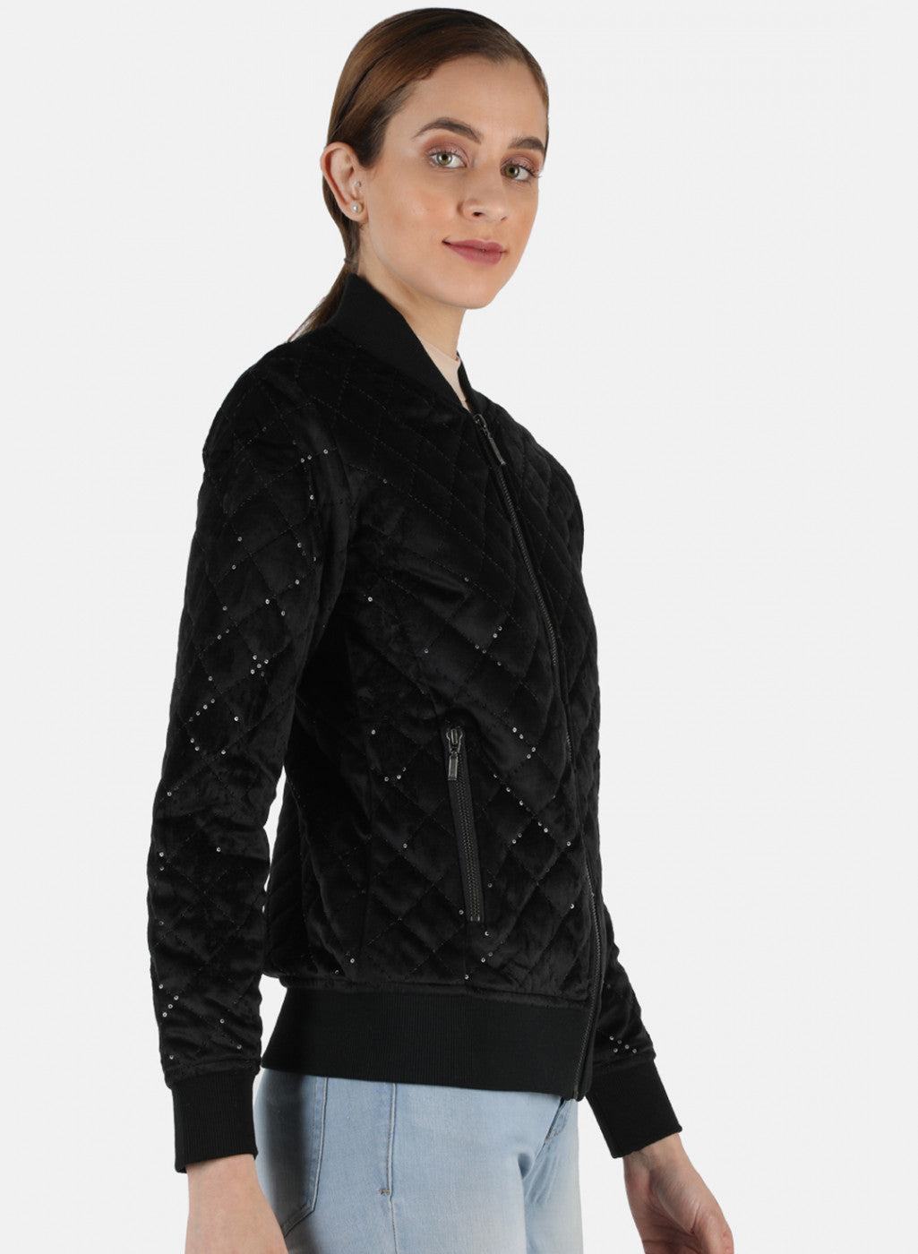 Women Black Check Jacket