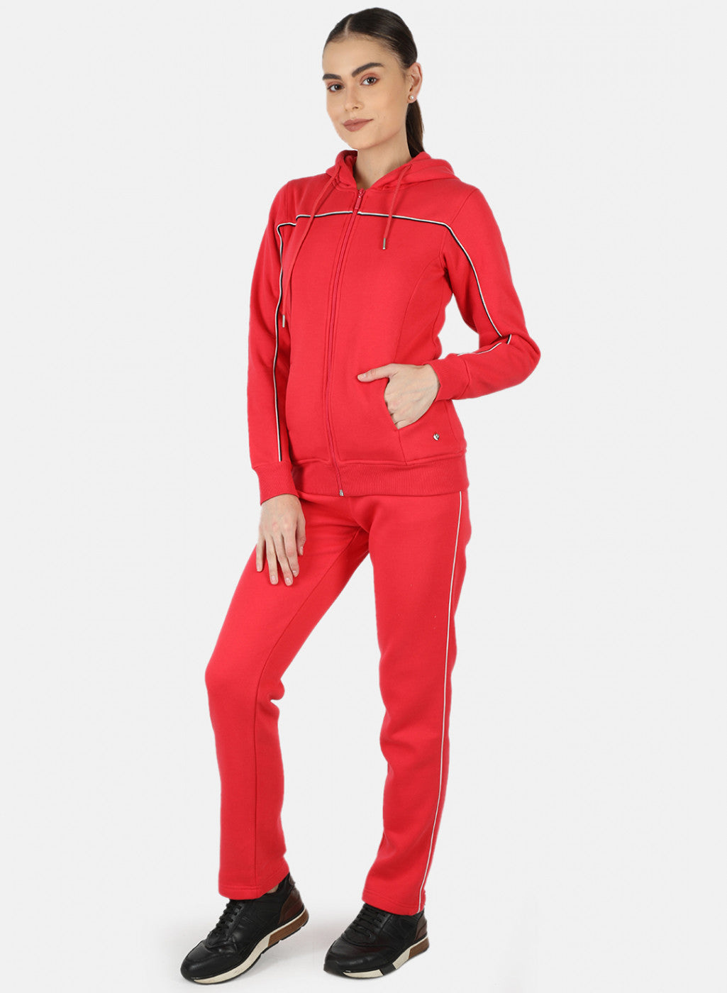 Women Pink Solid Tracksuit