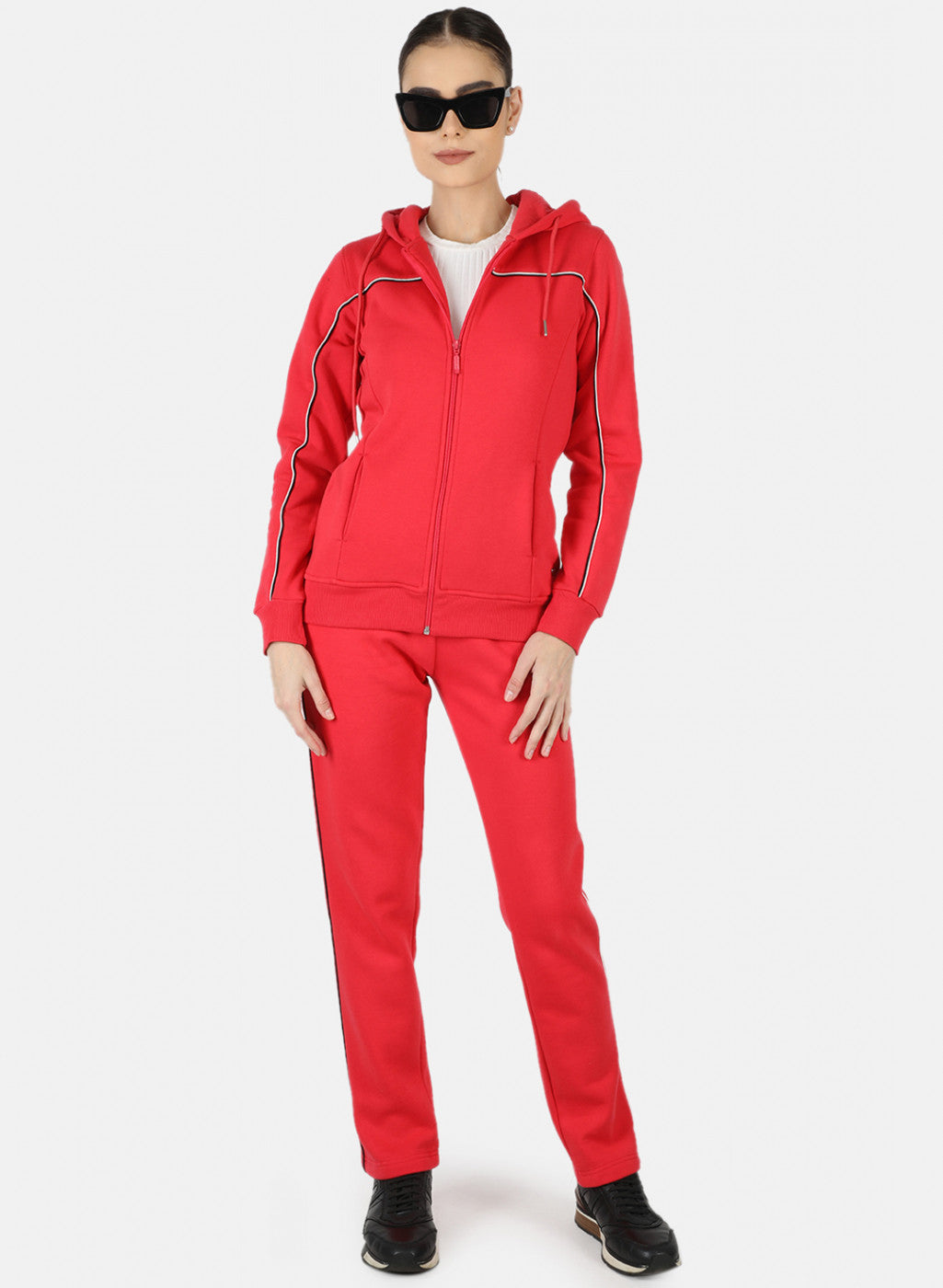 Women Pink Solid Tracksuit