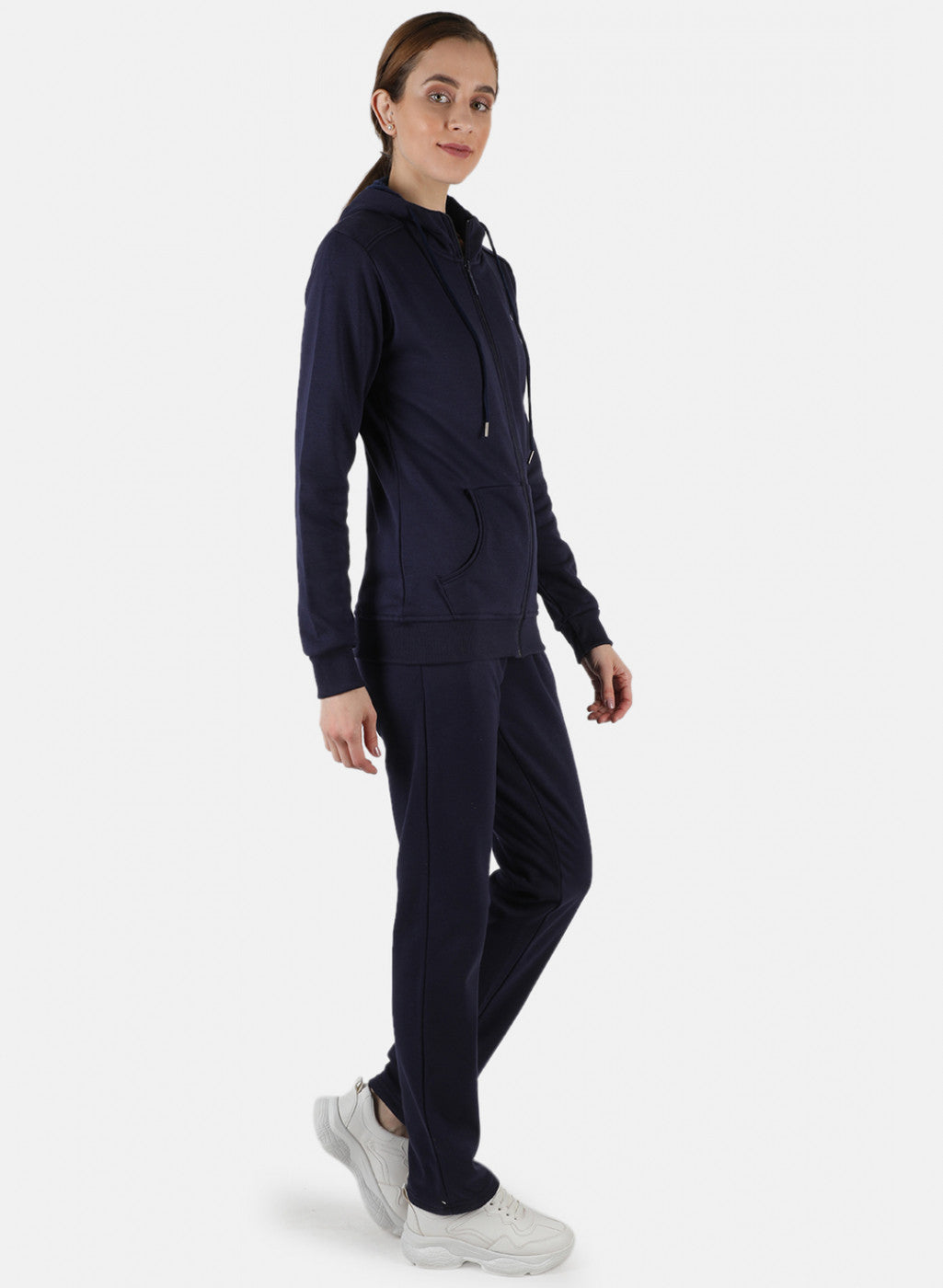 Women Blue Solid Tracksuit