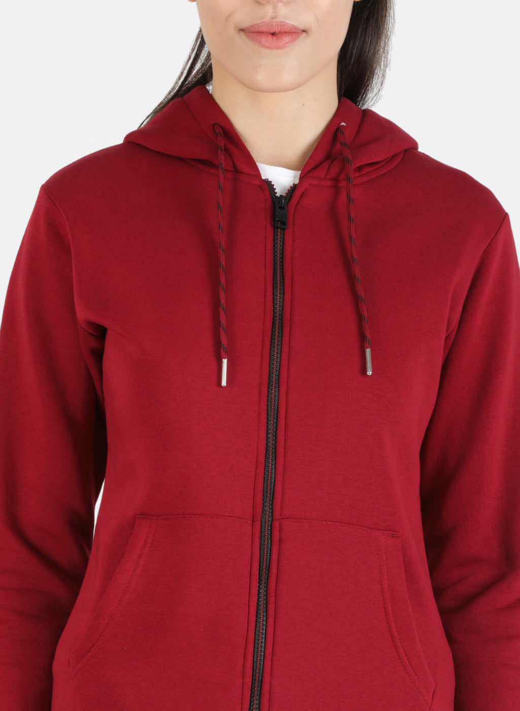 Women Maroon Solid Tracksuit
