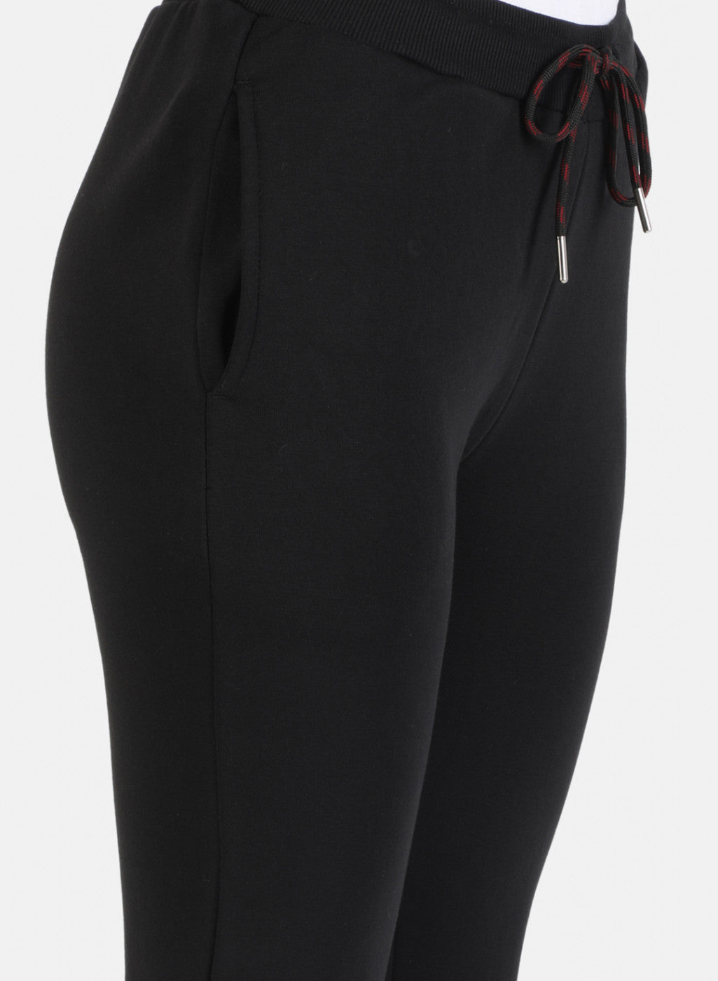 Women Black Solid Tracksuit